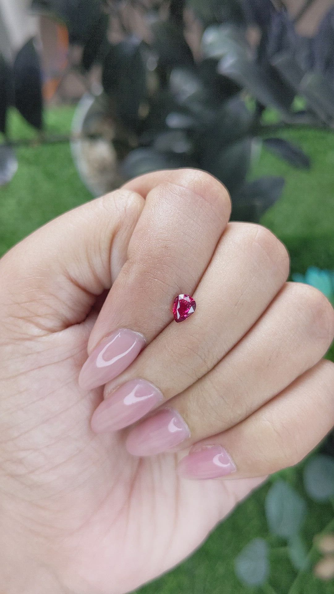 0.54 Ct. Pinkish Red Ruby from Tanzania Size Video