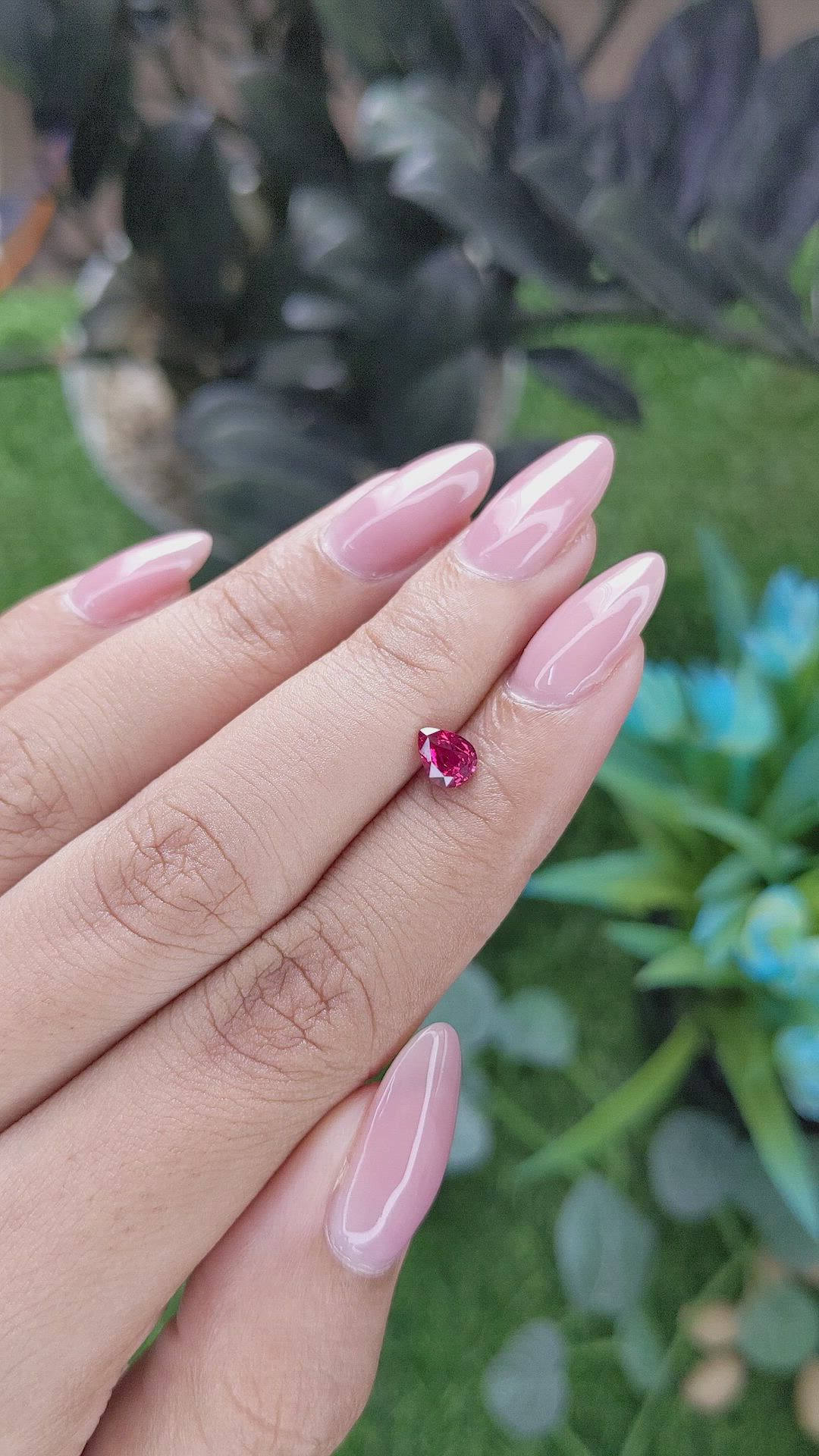 0.54 Ct. Pinkish Red Ruby from Tanzania Size Video