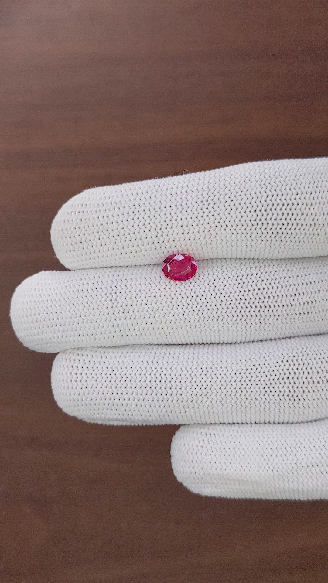 1.04 Ct. Pinkish Red Ruby from Tanzania Size Video