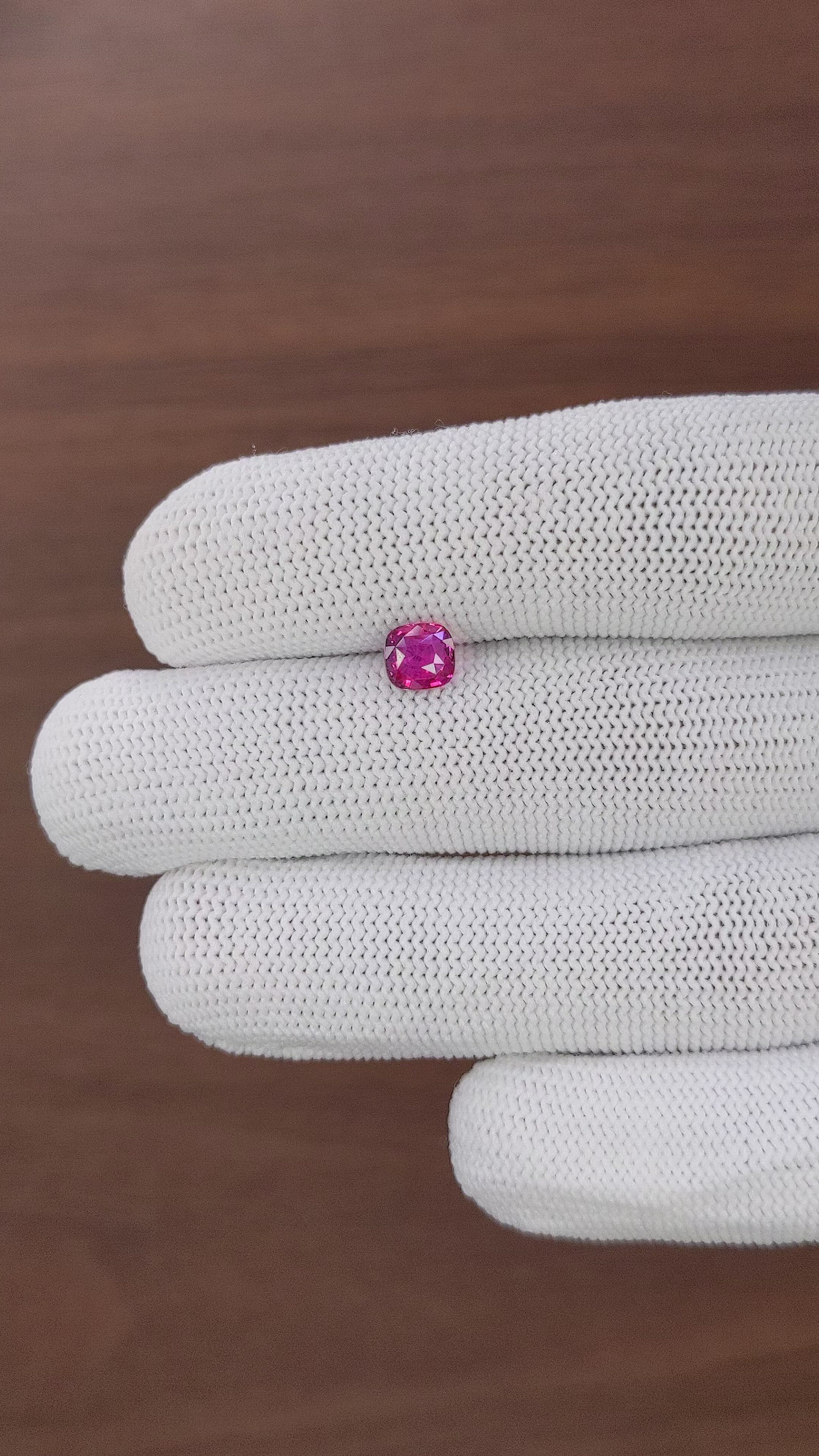 1.02 Ct. Pinkish Red Ruby from Tanzania Size Video