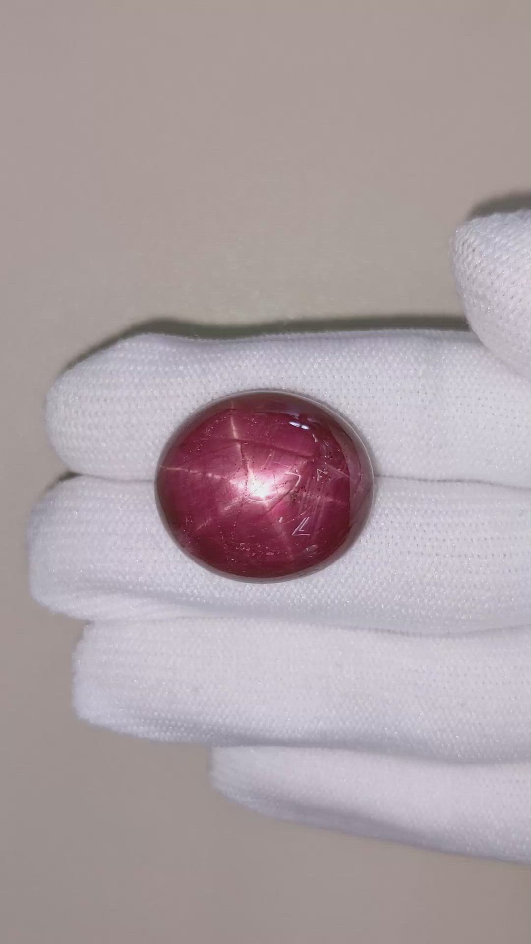 61.54 Ct. Purplish Red Star Ruby from Madagascar Size Video