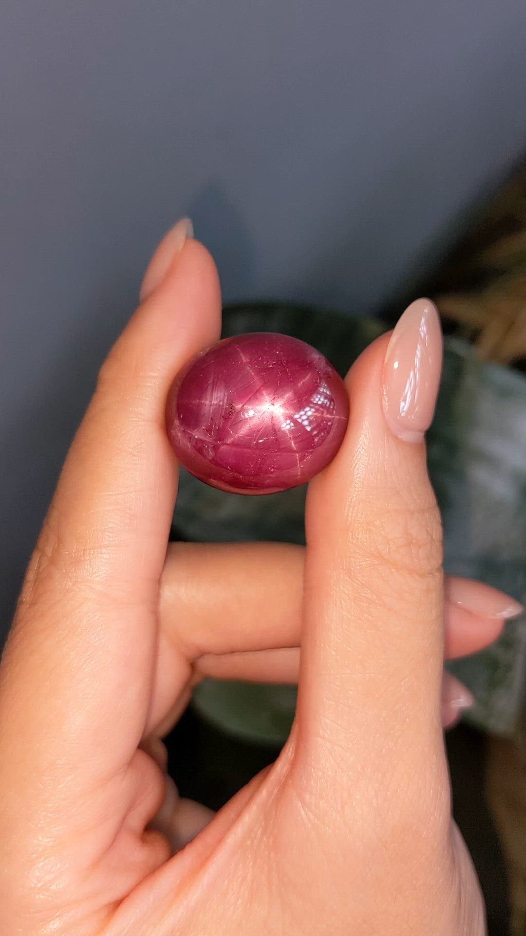 61.54 Ct. Purplish Red Star Ruby from Madagascar Size Video
