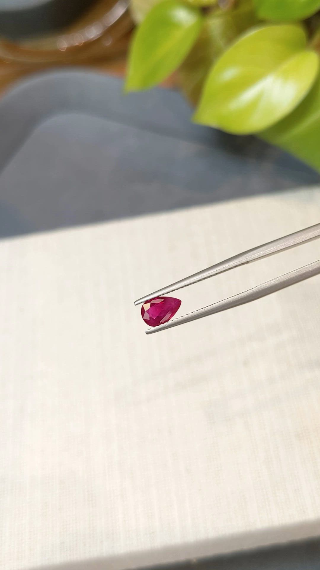 0.75 Ct. Purplish Red Ruby from Burma (Myanmar) Size Video