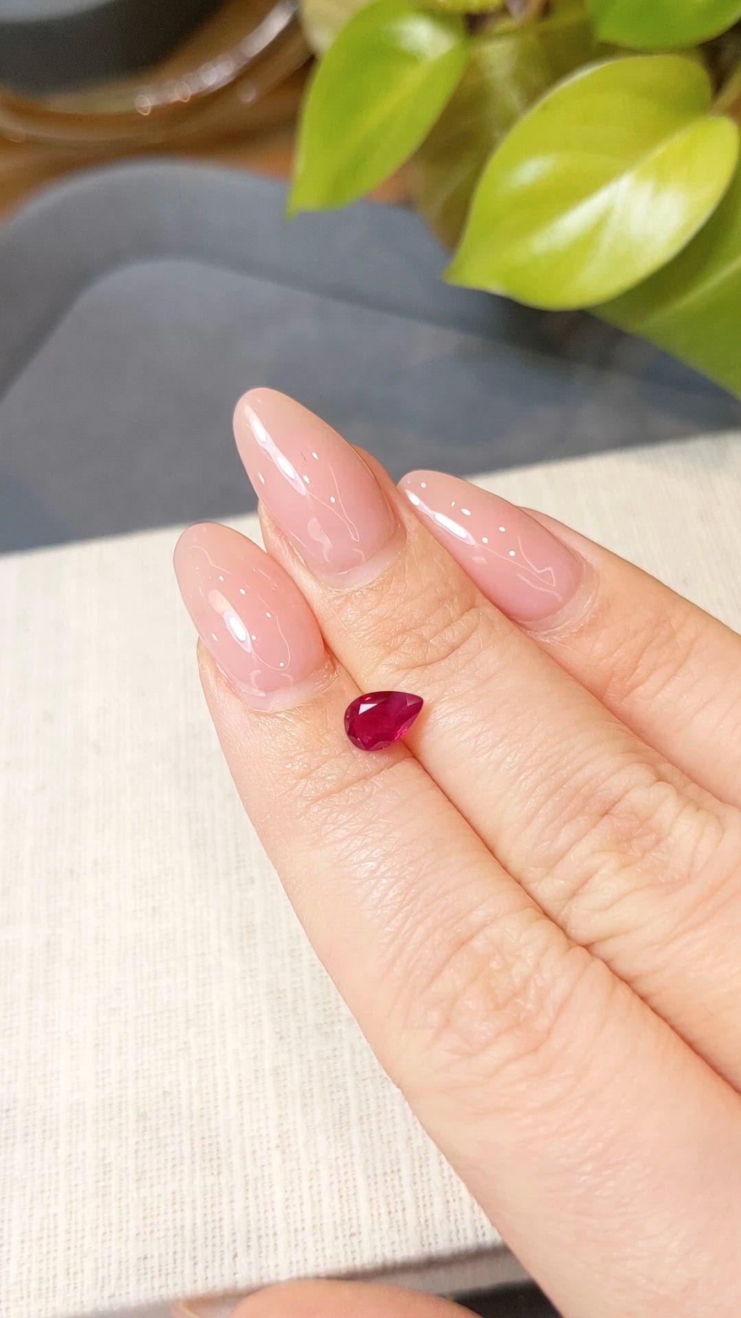 0.75 Ct. Purplish Red Ruby from Burma (Myanmar) Size Video