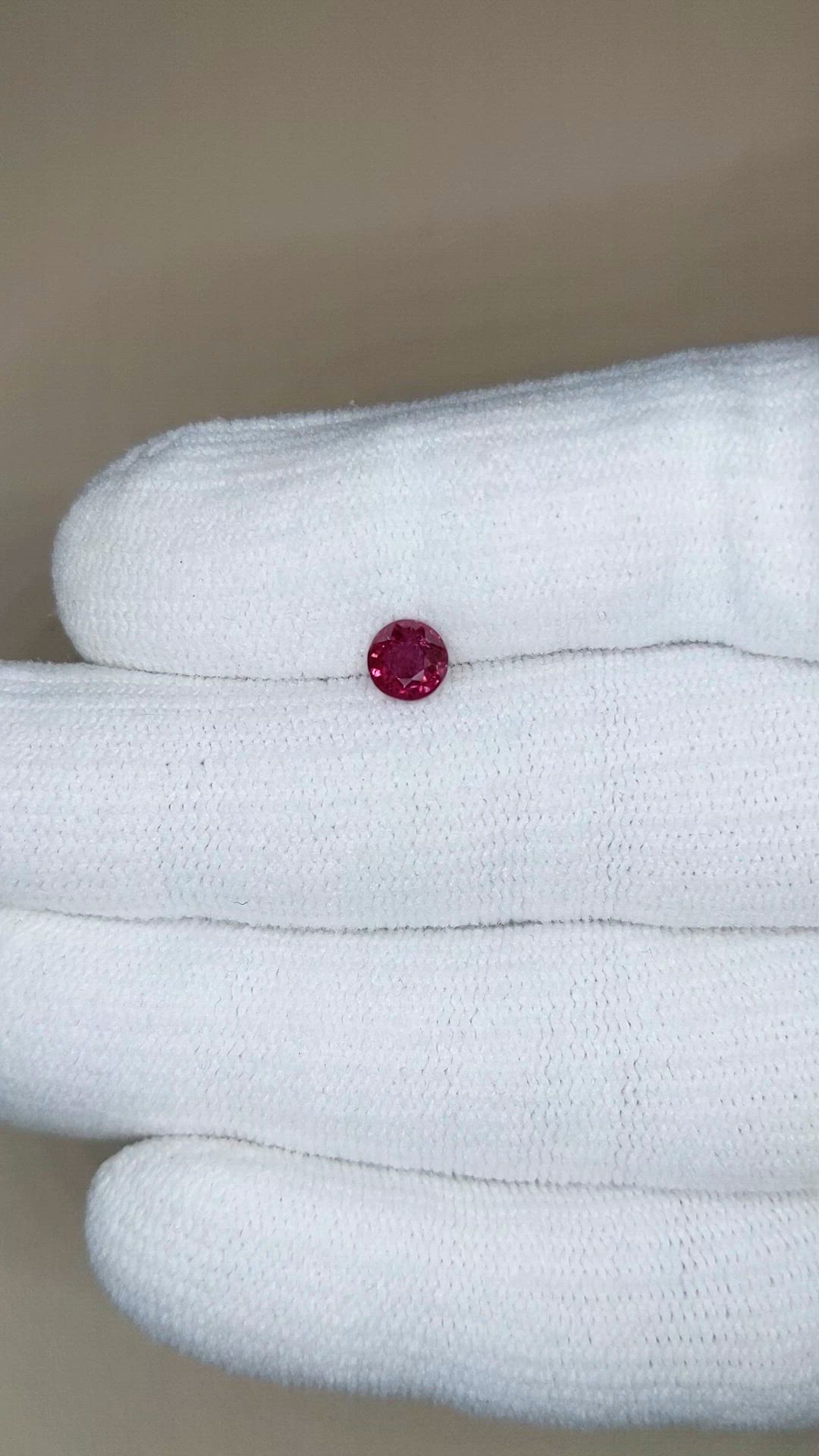 0.69 Ct. Purplish Red Ruby from Burma (Myanmar) Size Video