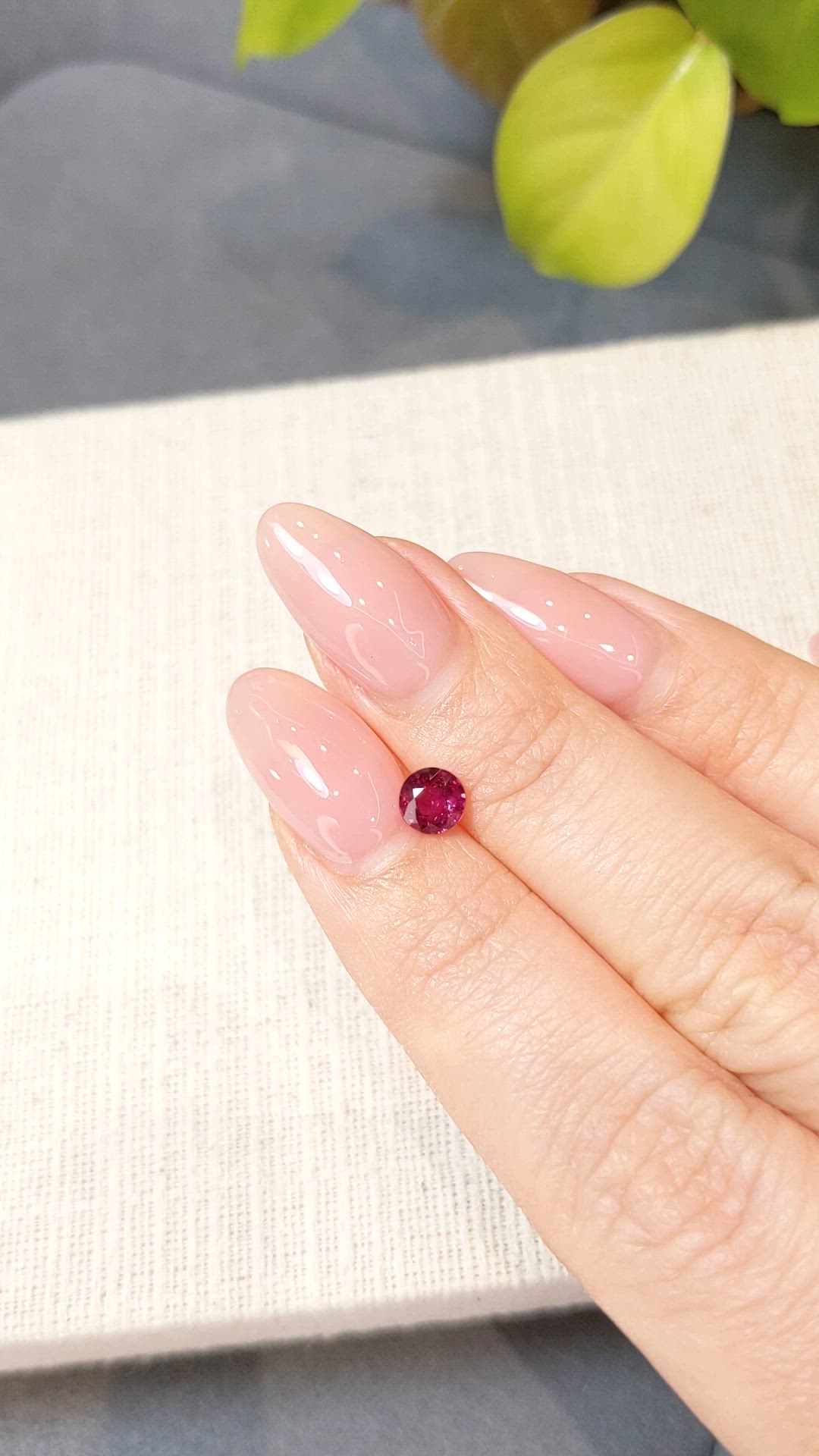 0.69 Ct. Purplish Red Ruby from Burma (Myanmar) Size Video