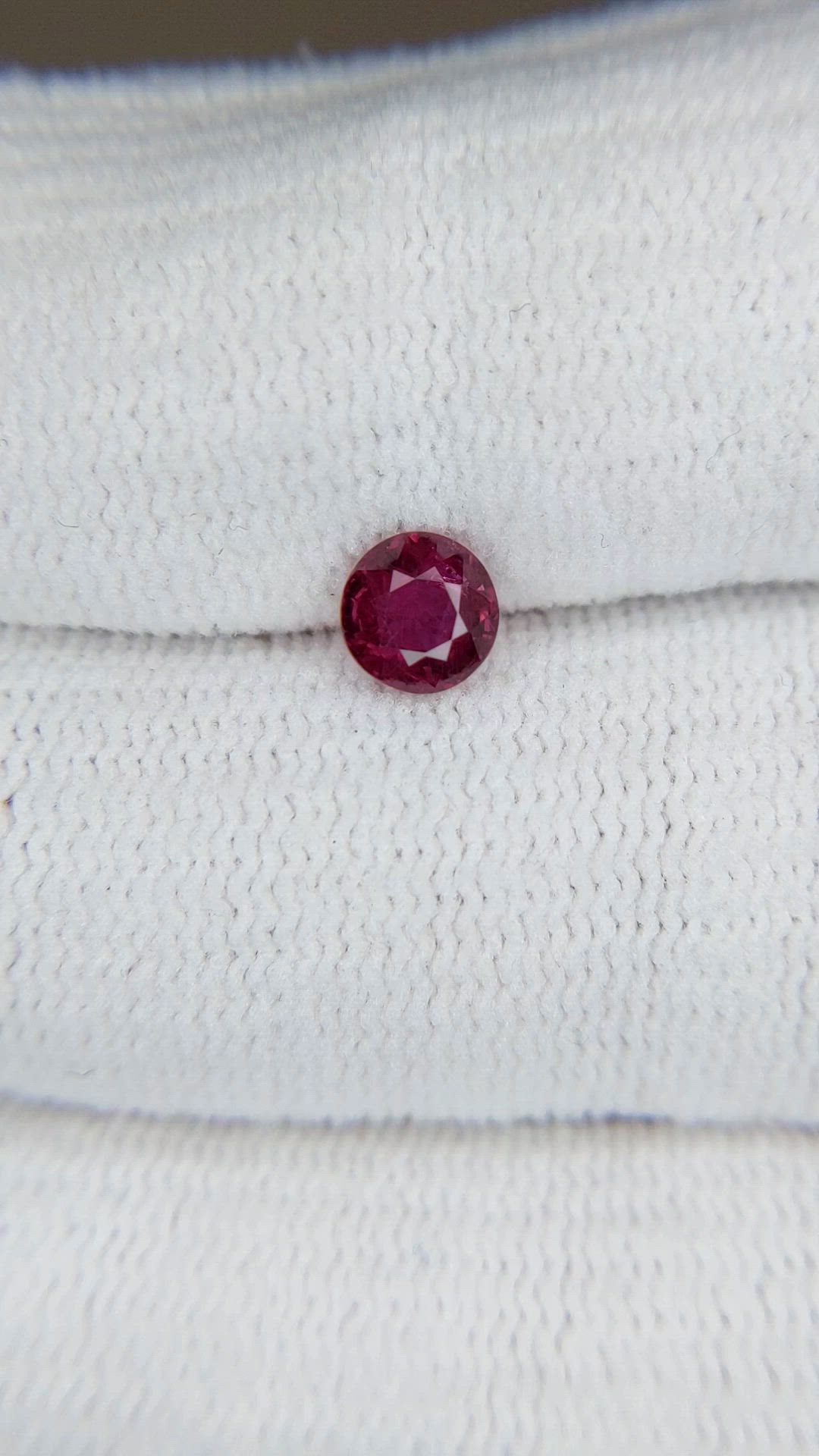 0.69 Ct. Purplish Red Ruby from Burma (Myanmar) Size Video