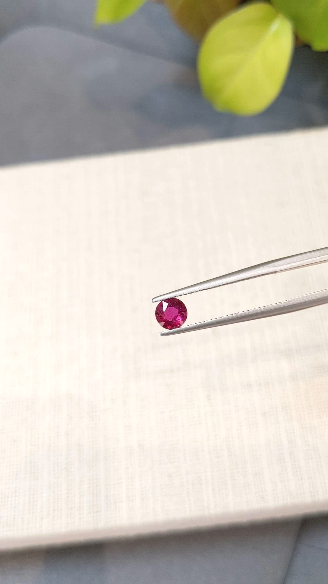 0.69 Ct. Purplish Red Ruby from Burma (Myanmar) Size Video