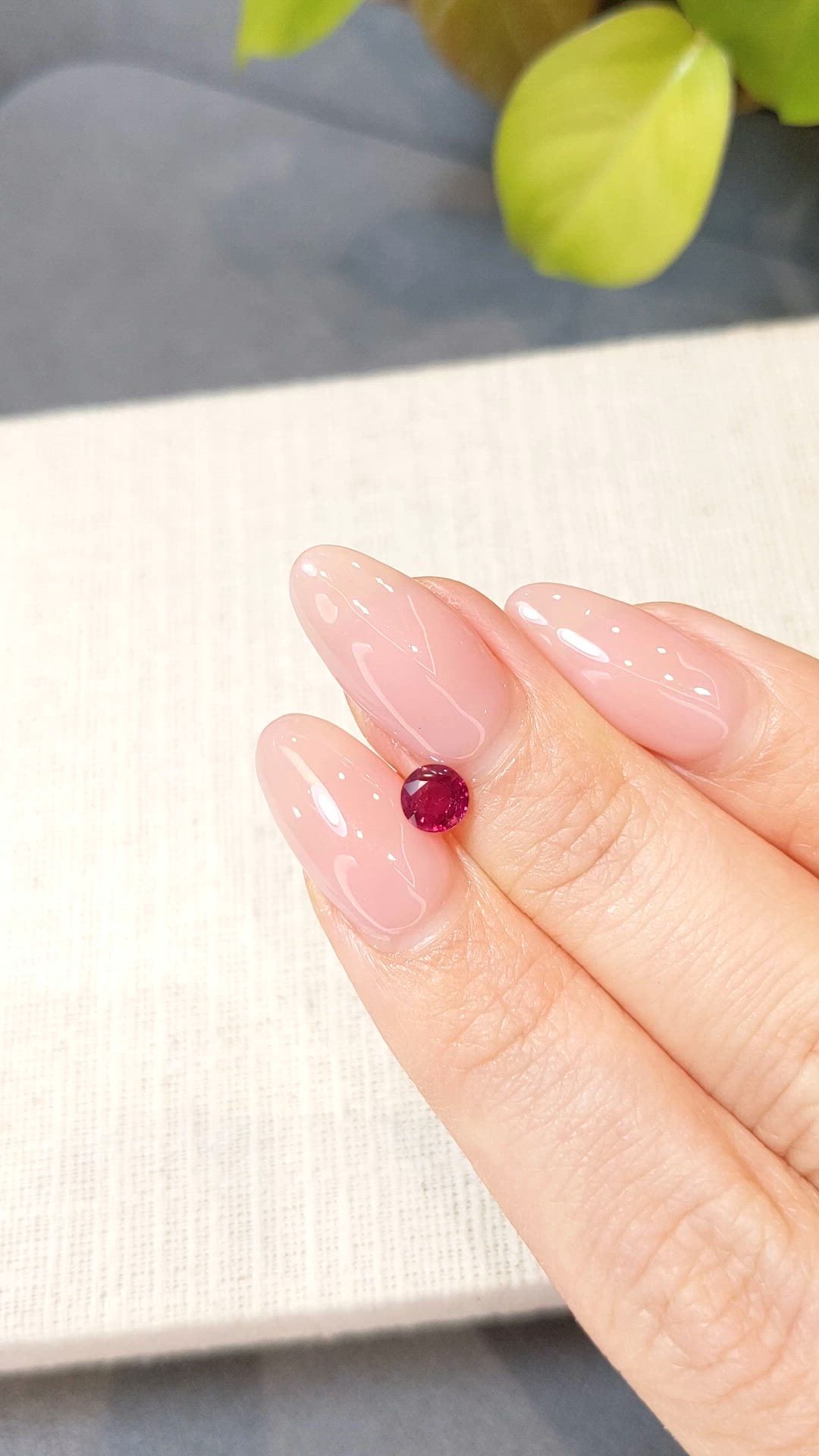 0.63 Ct. Purplish Red Ruby from Burma (Myanmar) Size Video