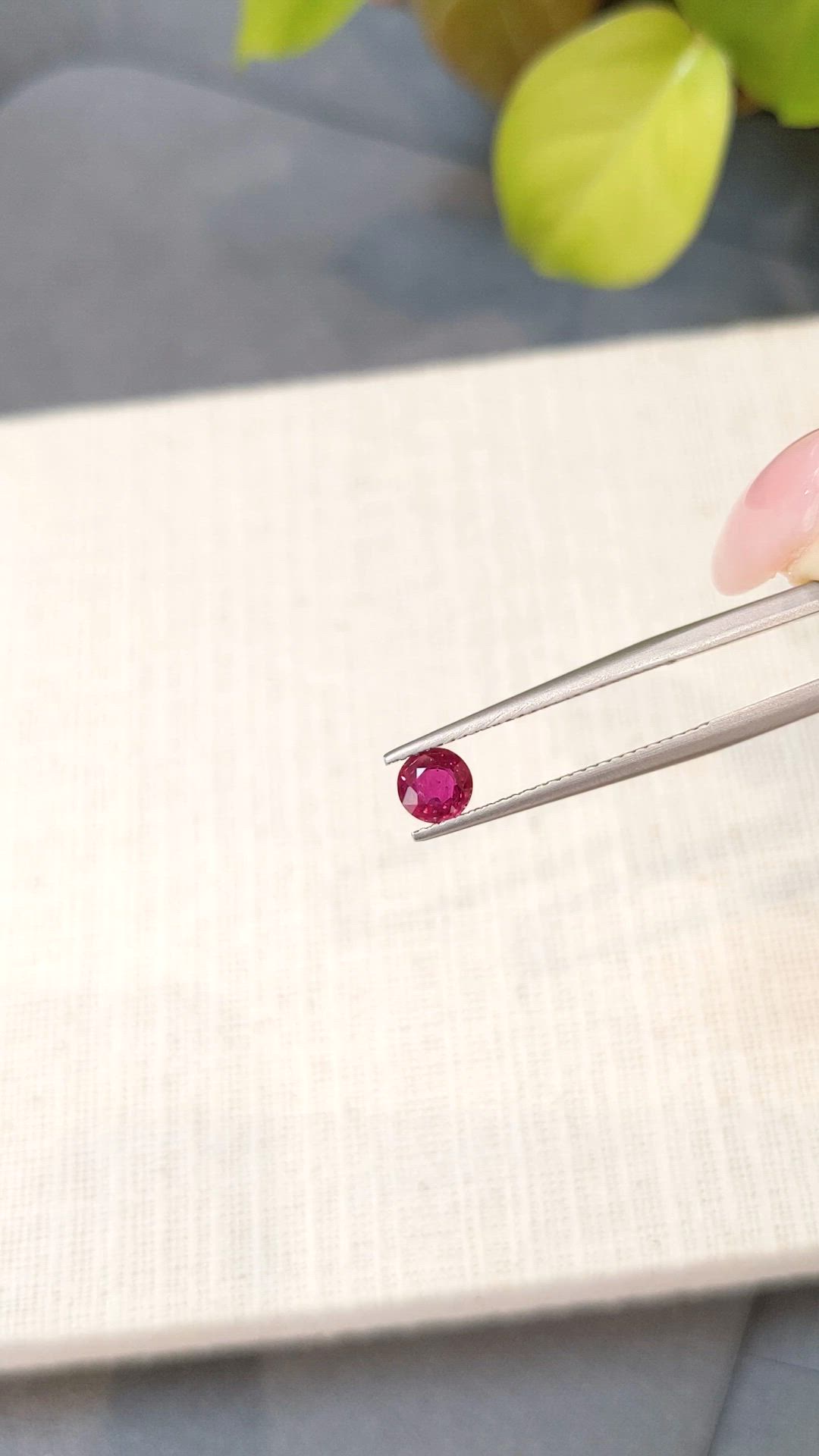 0.63 Ct. Purplish Red Ruby from Burma (Myanmar) Size Video