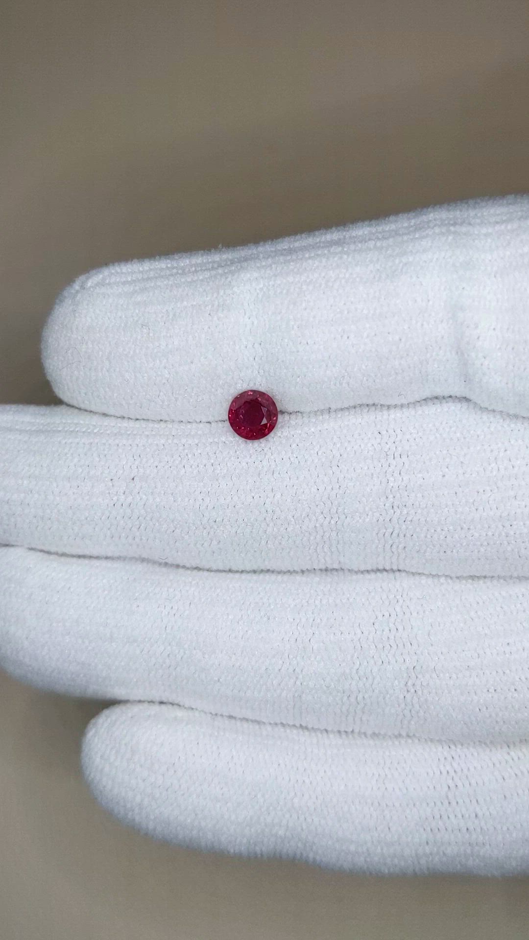 0.63 Ct. Purplish Red Ruby from Burma (Myanmar) Size Video
