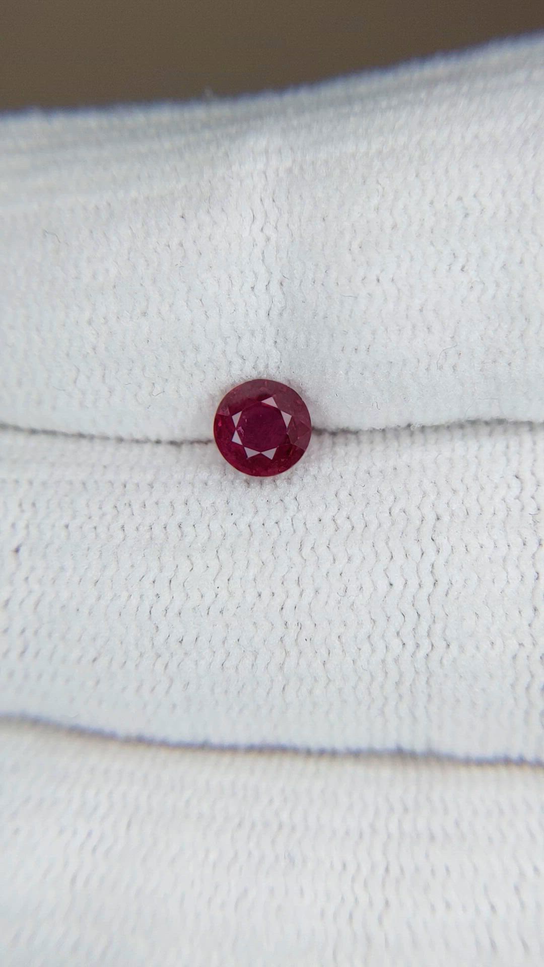 0.63 Ct. Purplish Red Ruby from Burma (Myanmar) Size Video