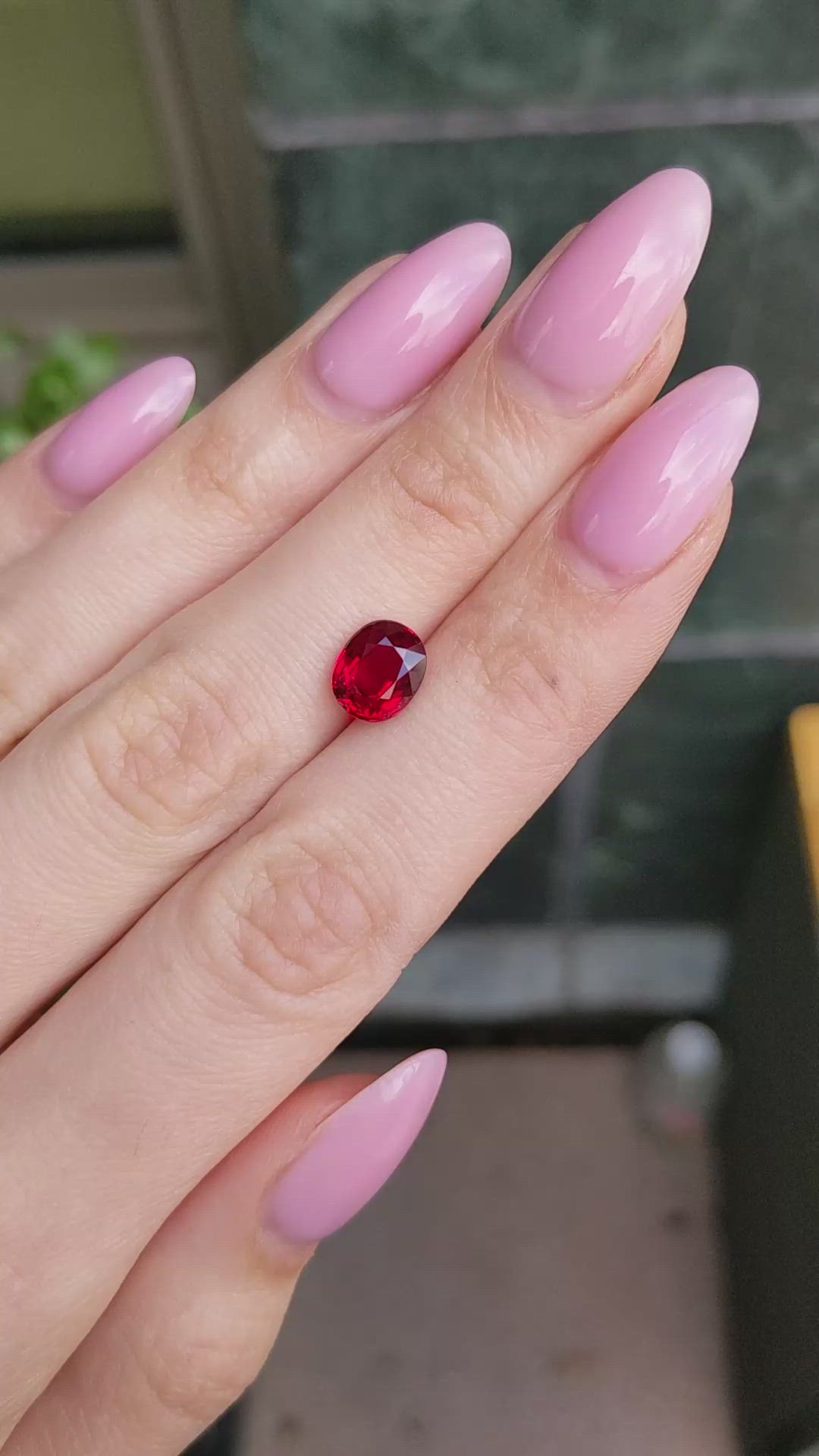 2.74 Ct. Ruby from Mozambique Size Video