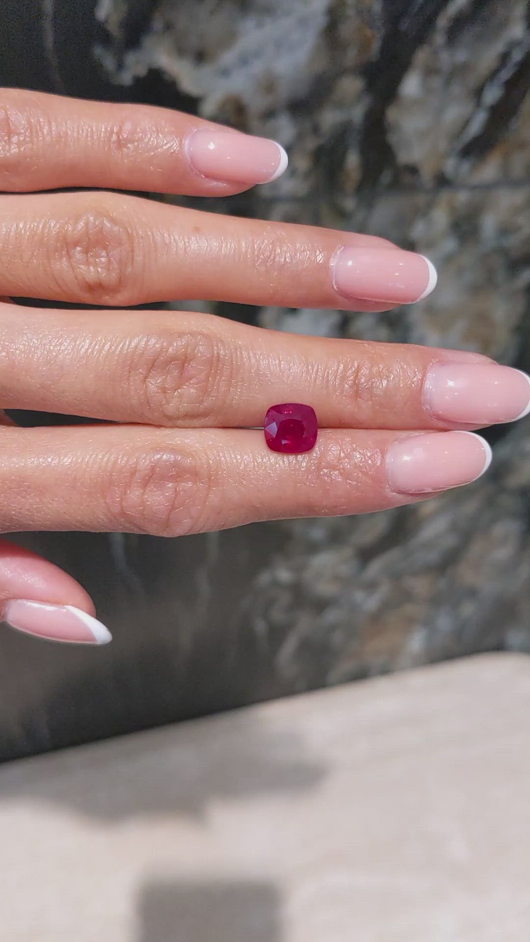 3.05 Ct. Pinkish Red Ruby from Burma (Myanmar) Size Video