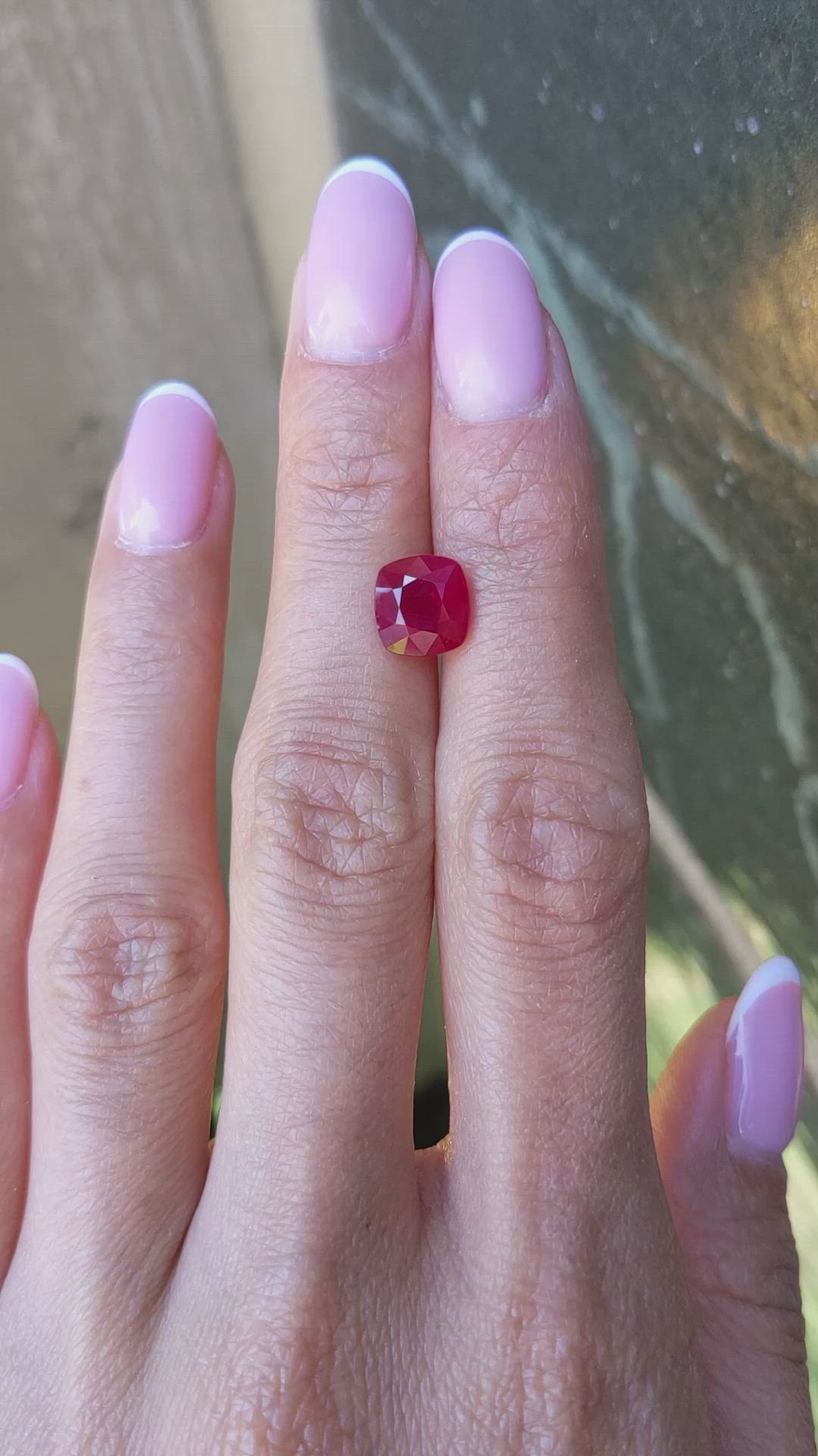 3.05 Ct. Pinkish Red Ruby from Burma (Myanmar) Size Video