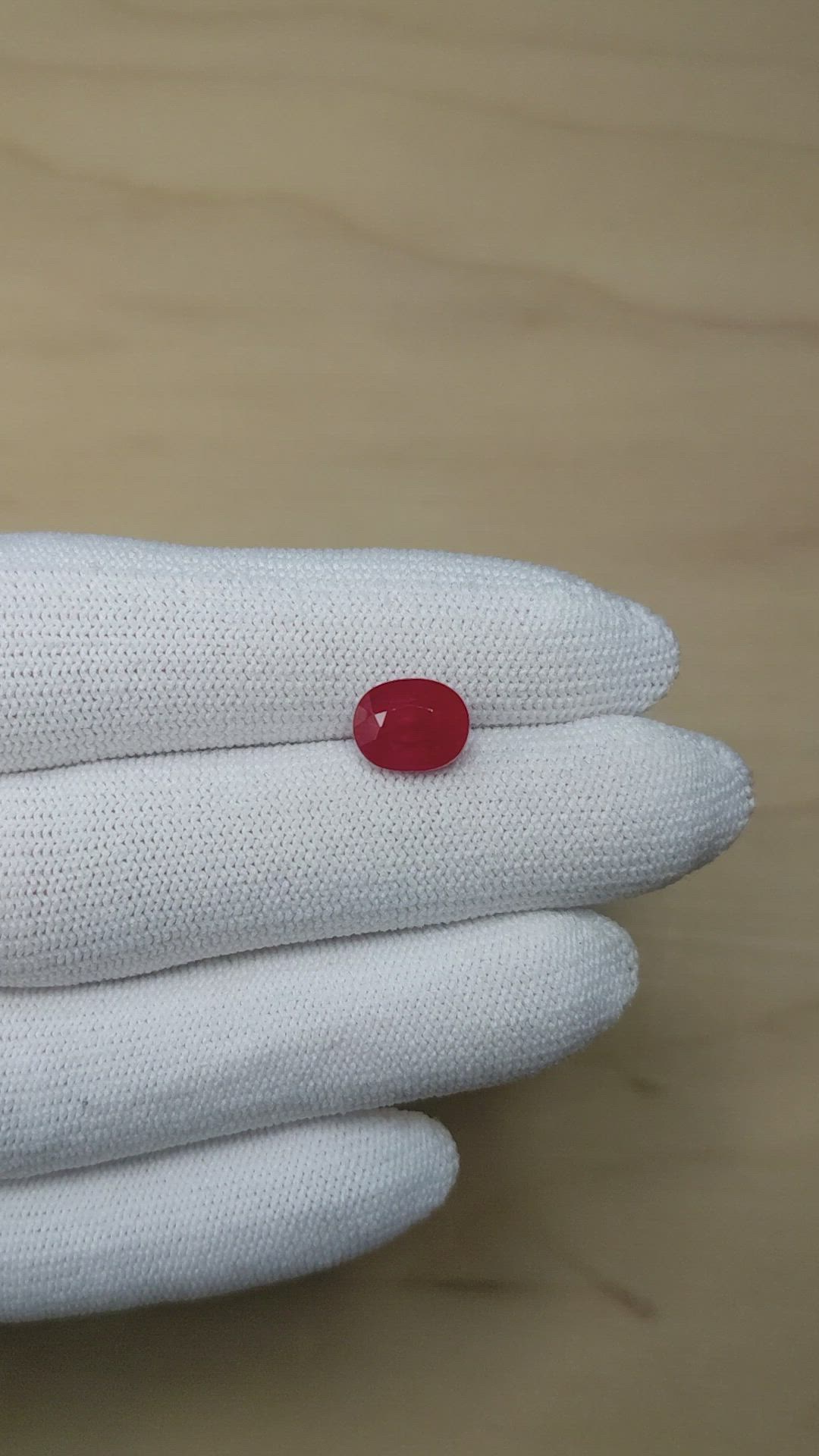 3.02 Ct. Pinkish Red Ruby from Burma (Myanmar) Size Video
