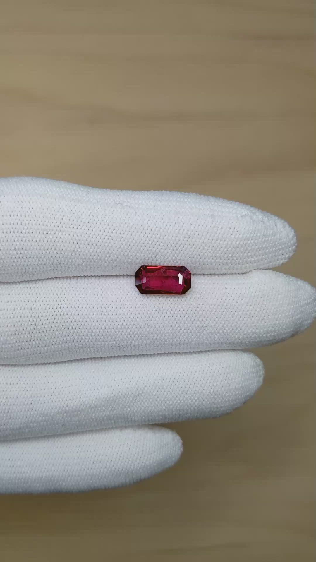 2.01 Ct. Pinkish Red Ruby from Mozambique Size Video