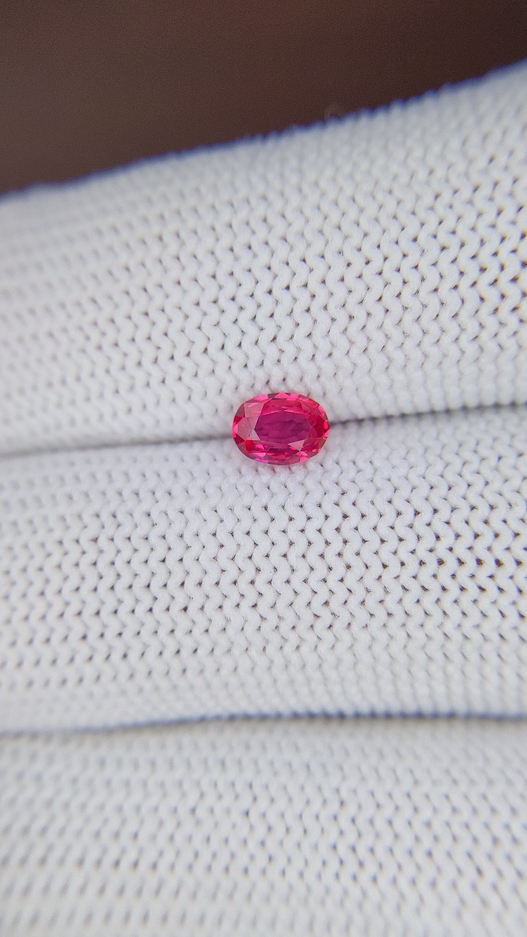 0.46 Ct. Pinkish Red Ruby from Tanzania Size Video
