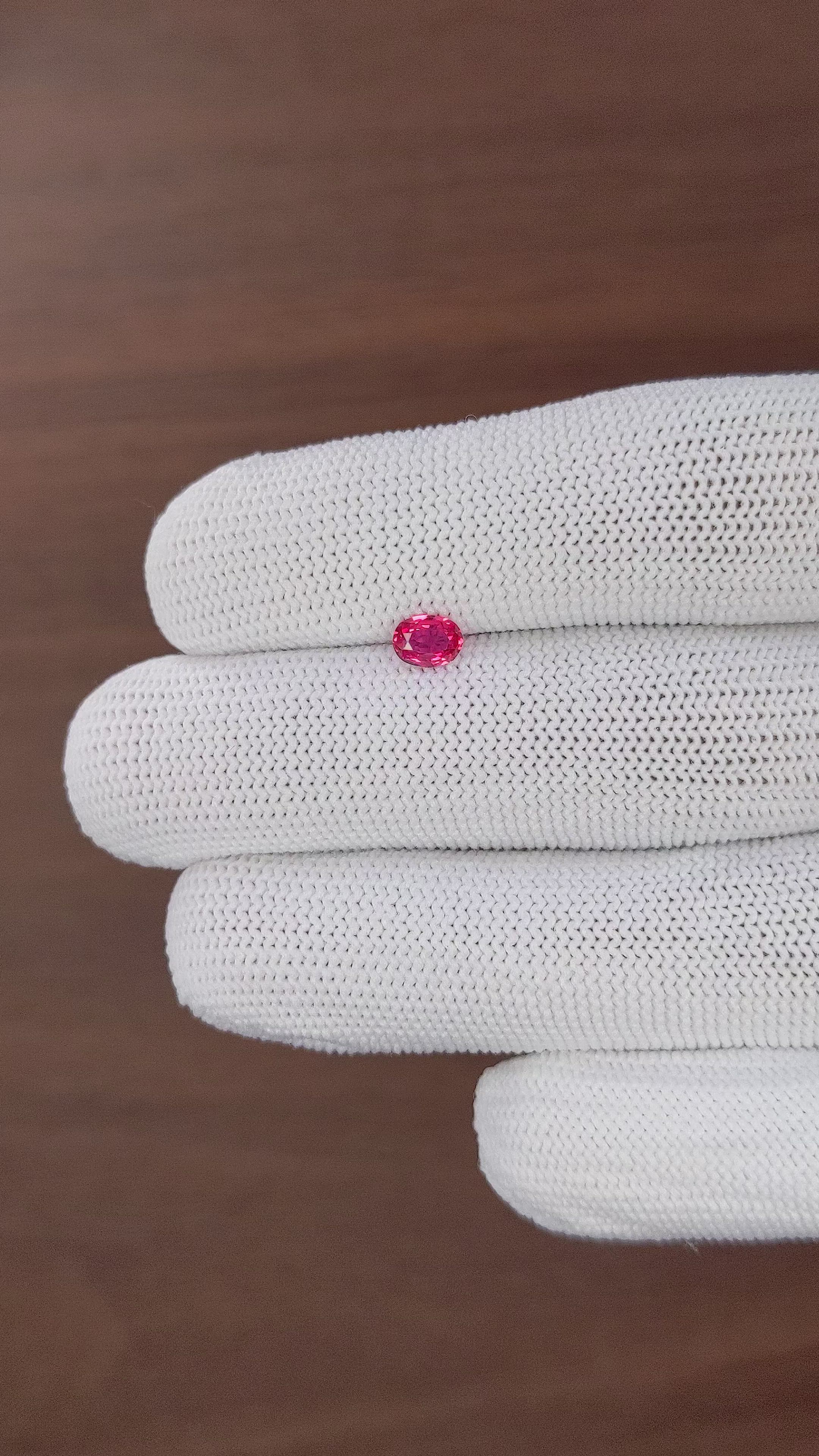 0.46 Ct. Pinkish Red Ruby from Tanzania Size Video