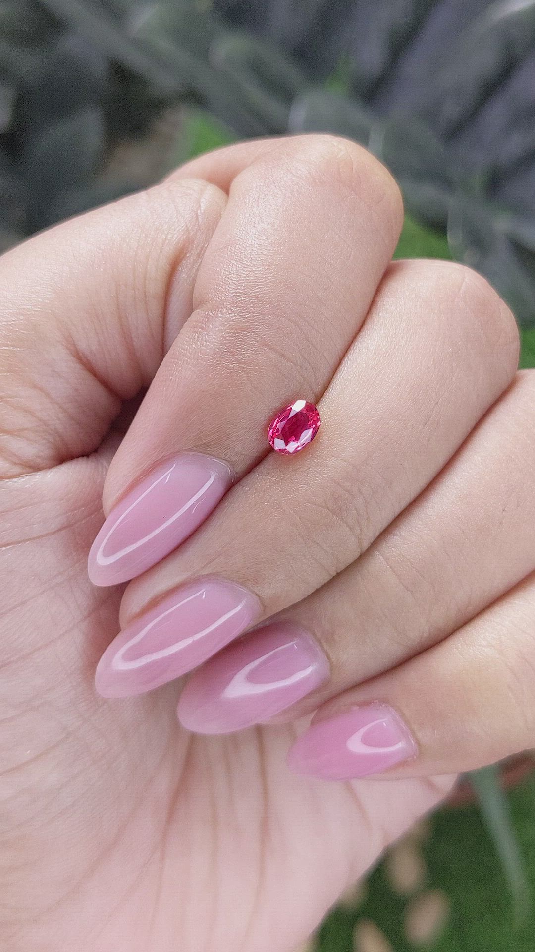 0.46 Ct. Pinkish Red Ruby from Tanzania Size Video