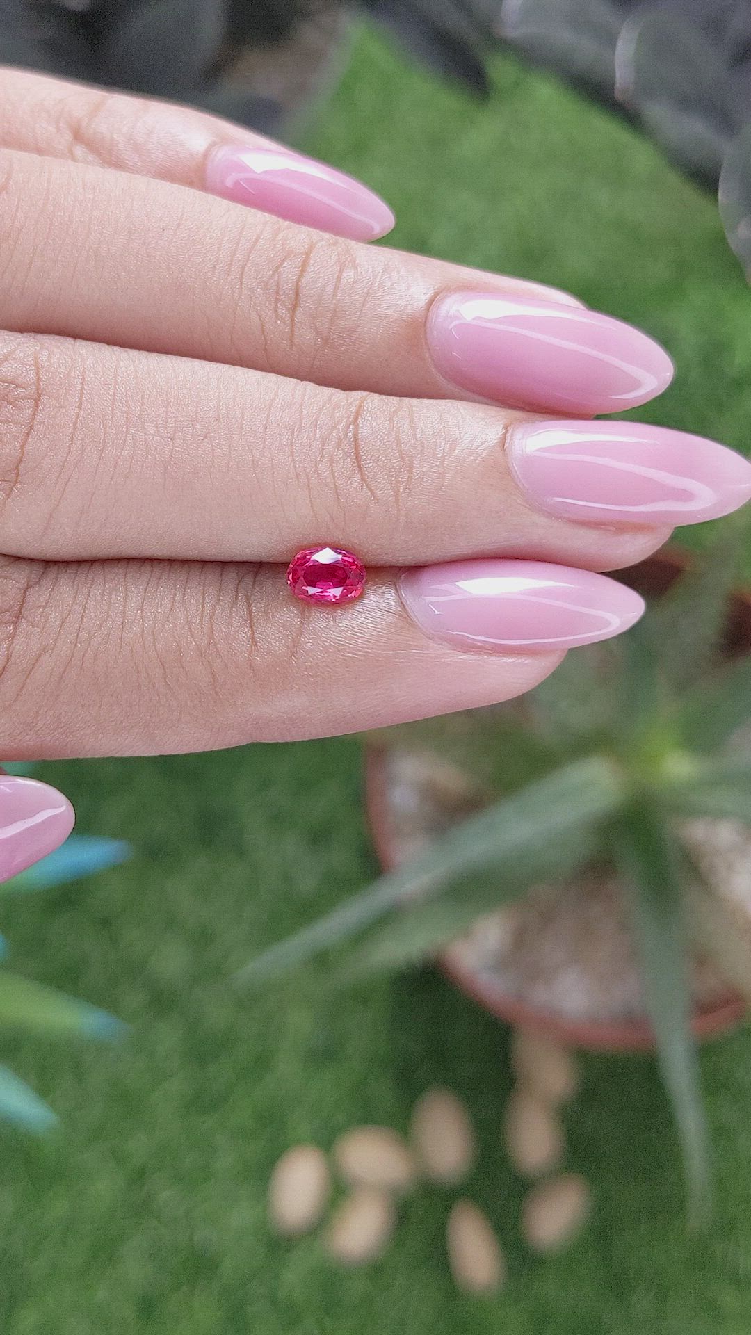 0.46 Ct. Pinkish Red Ruby from Tanzania Size Video