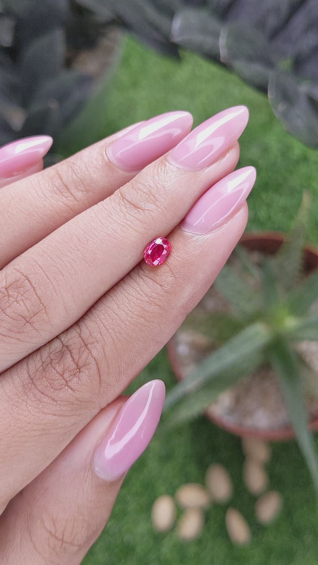 0.46 Ct. Pinkish Red Ruby from Tanzania Size Video