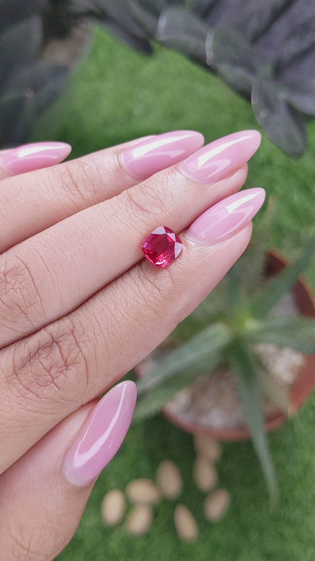 1.24 Ct. Pinkish Red Ruby from Tanzania Size Video