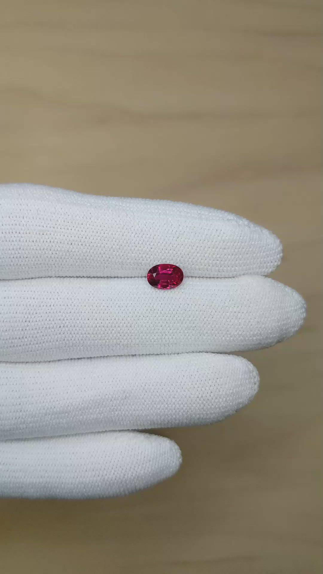 0.95 Ct. Ruby from Mozambique Size Video