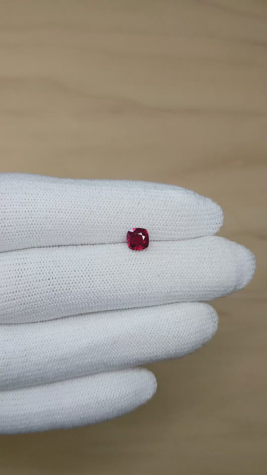 0.98 Ct. Pinkish Red Ruby from Mozambique Size Video