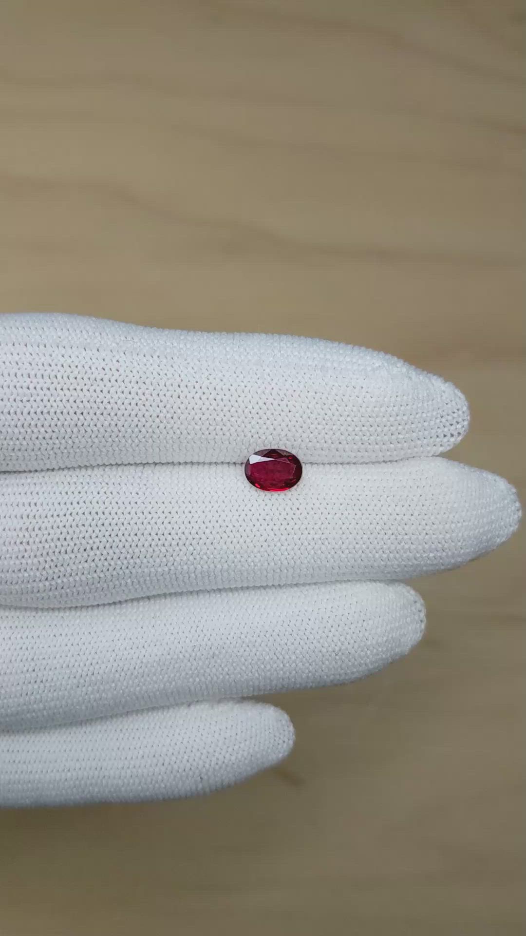 1.01 Ct. Ruby from Mozambique Size Video