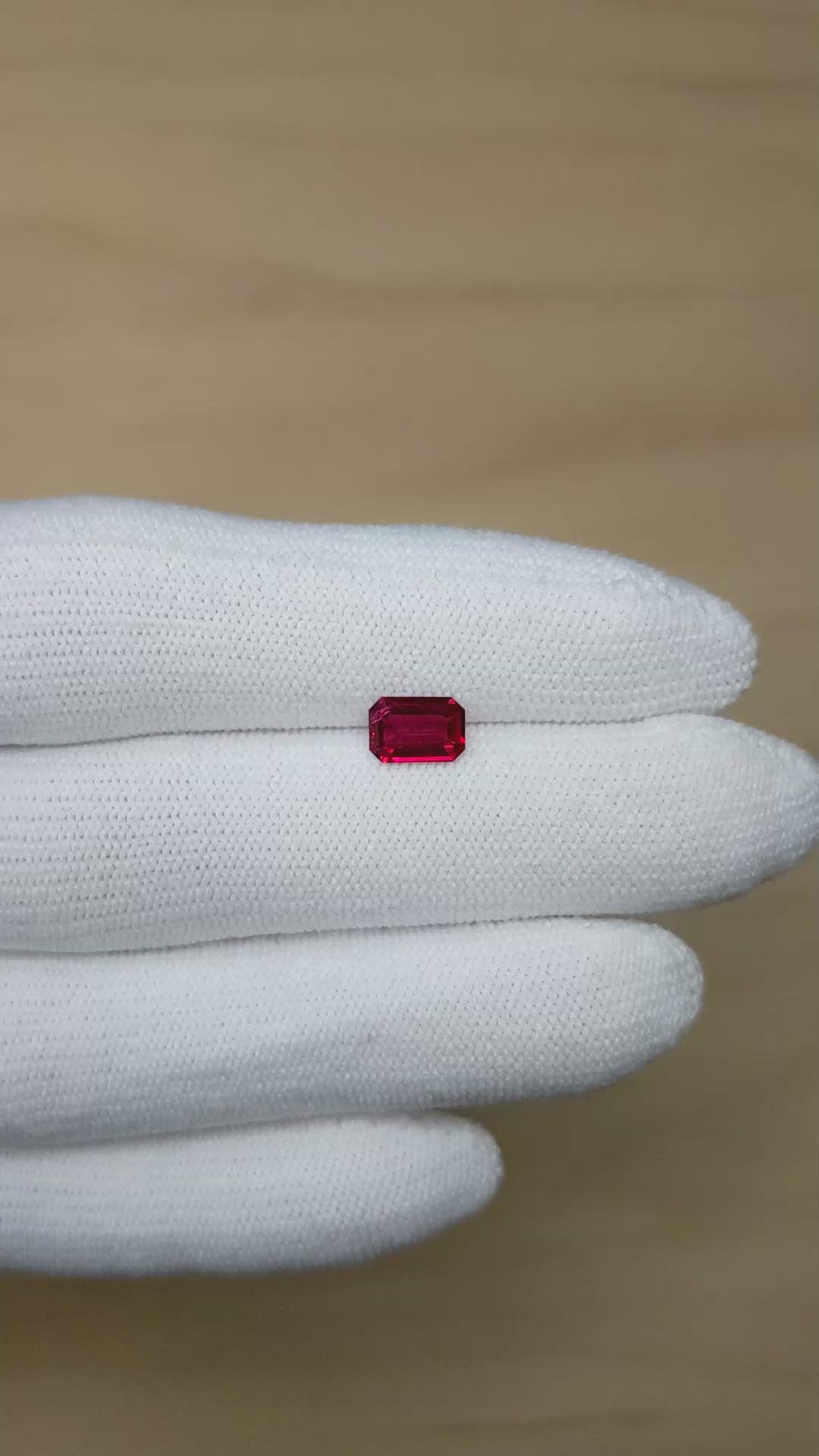 1.01 Ct. Ruby from Mozambique Size Video