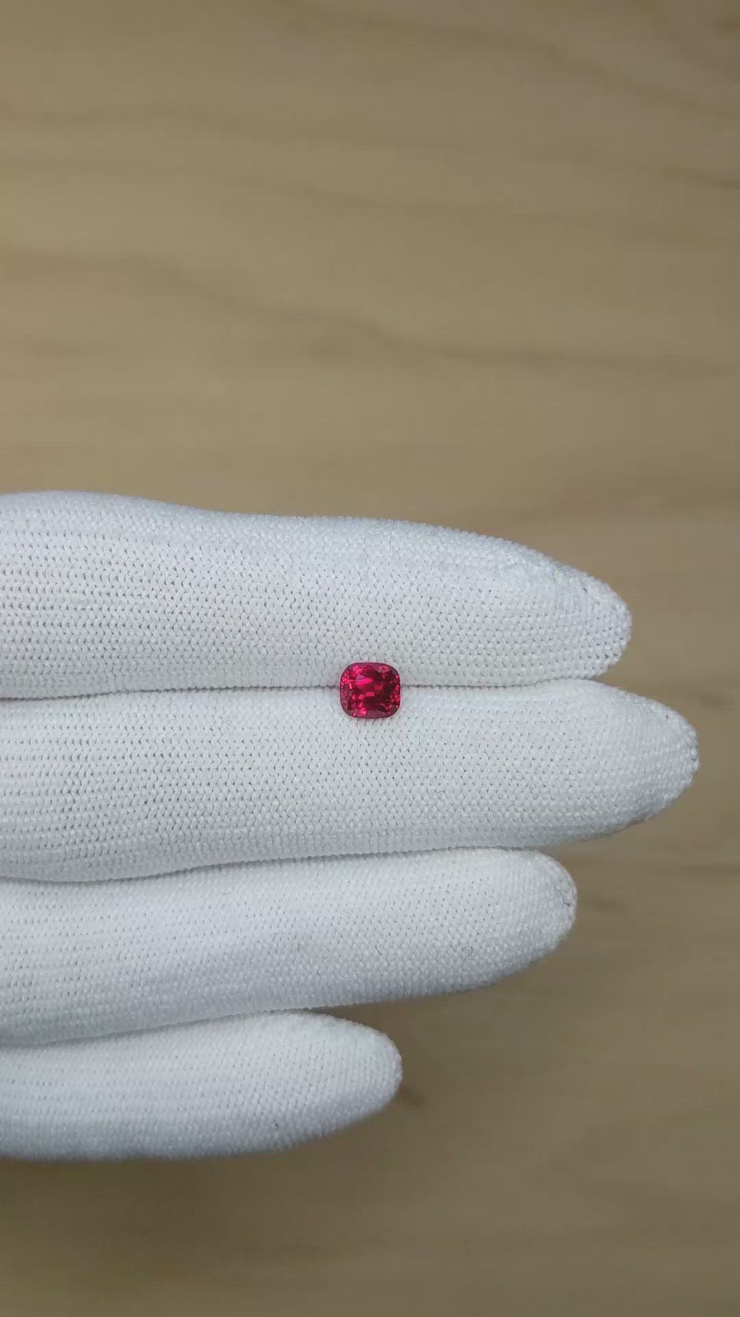 1.02 Ct. Pinkish Red Ruby from Mozambique Size Video