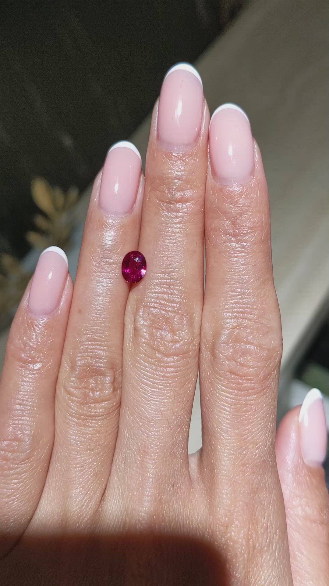 1.06 Ct. Pinkish Red Ruby from Ceylon (Sri Lanka) Size Video