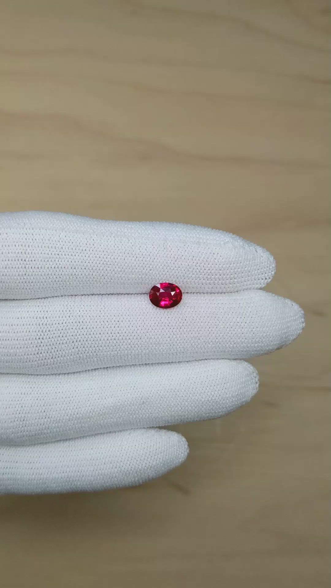 1.06 Ct. Pinkish Red Ruby from Ceylon (Sri Lanka) Size Video
