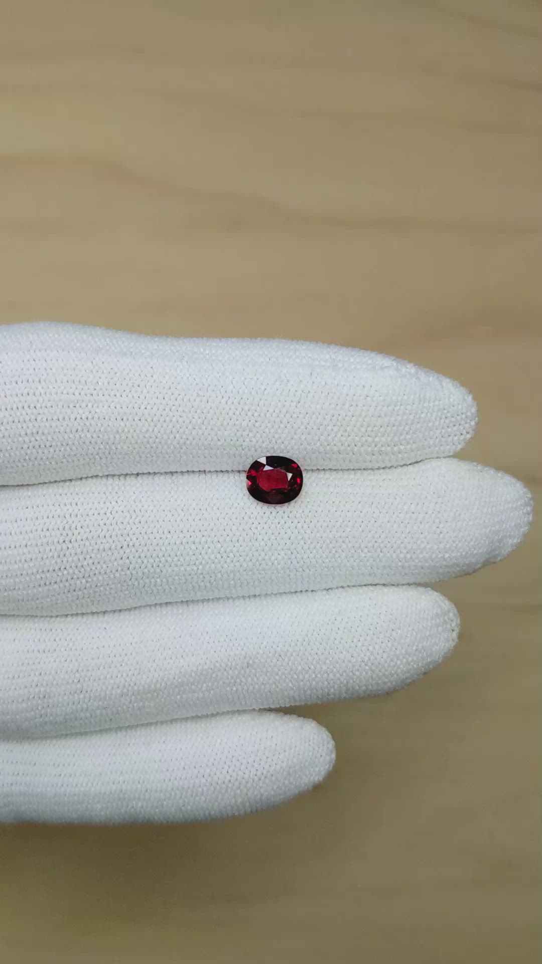 1.09 Ct. Ruby from Mozambique Size Video