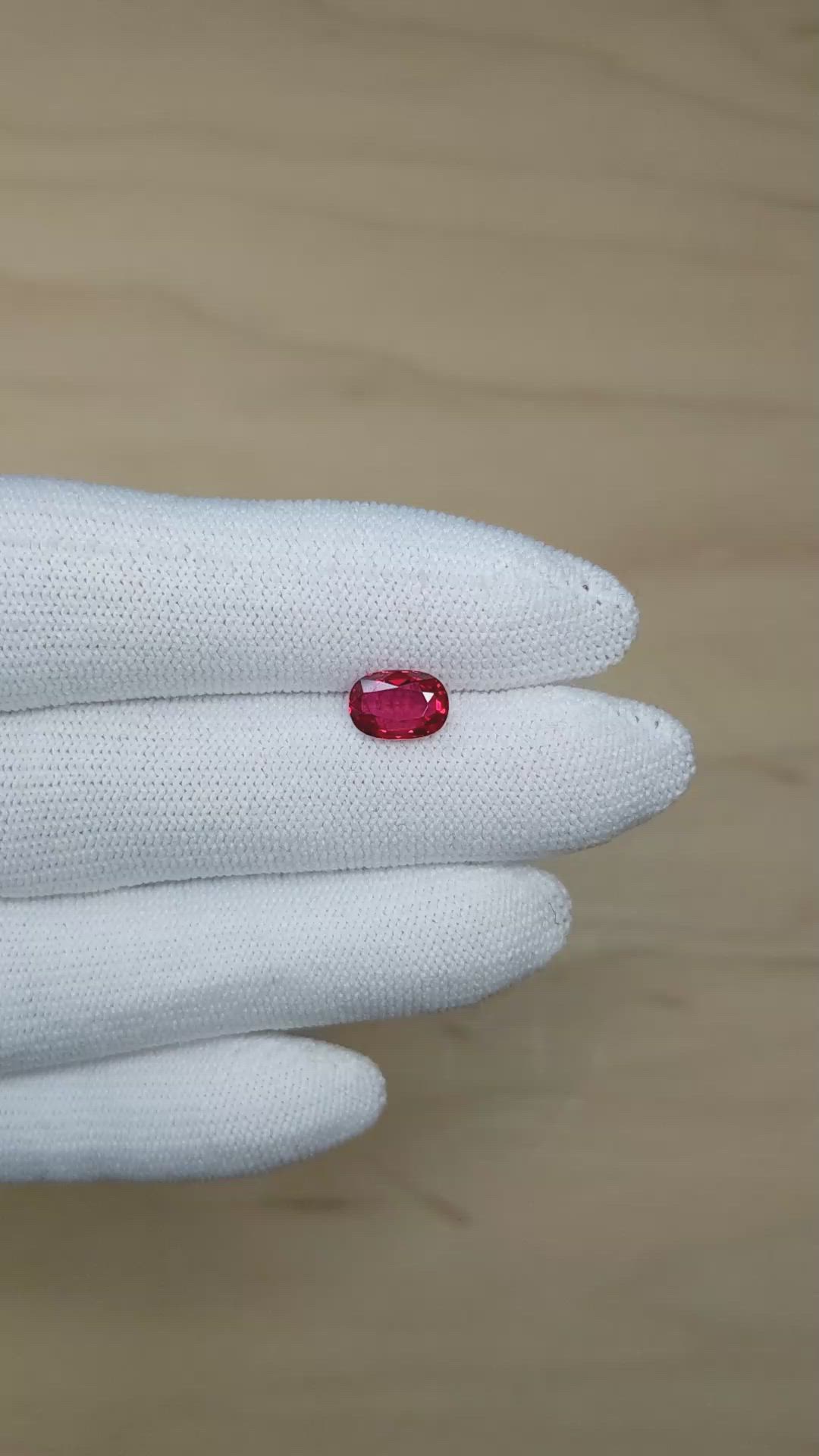 1.46 Ct. Pinkish Red Ruby from Mozambique Size Video