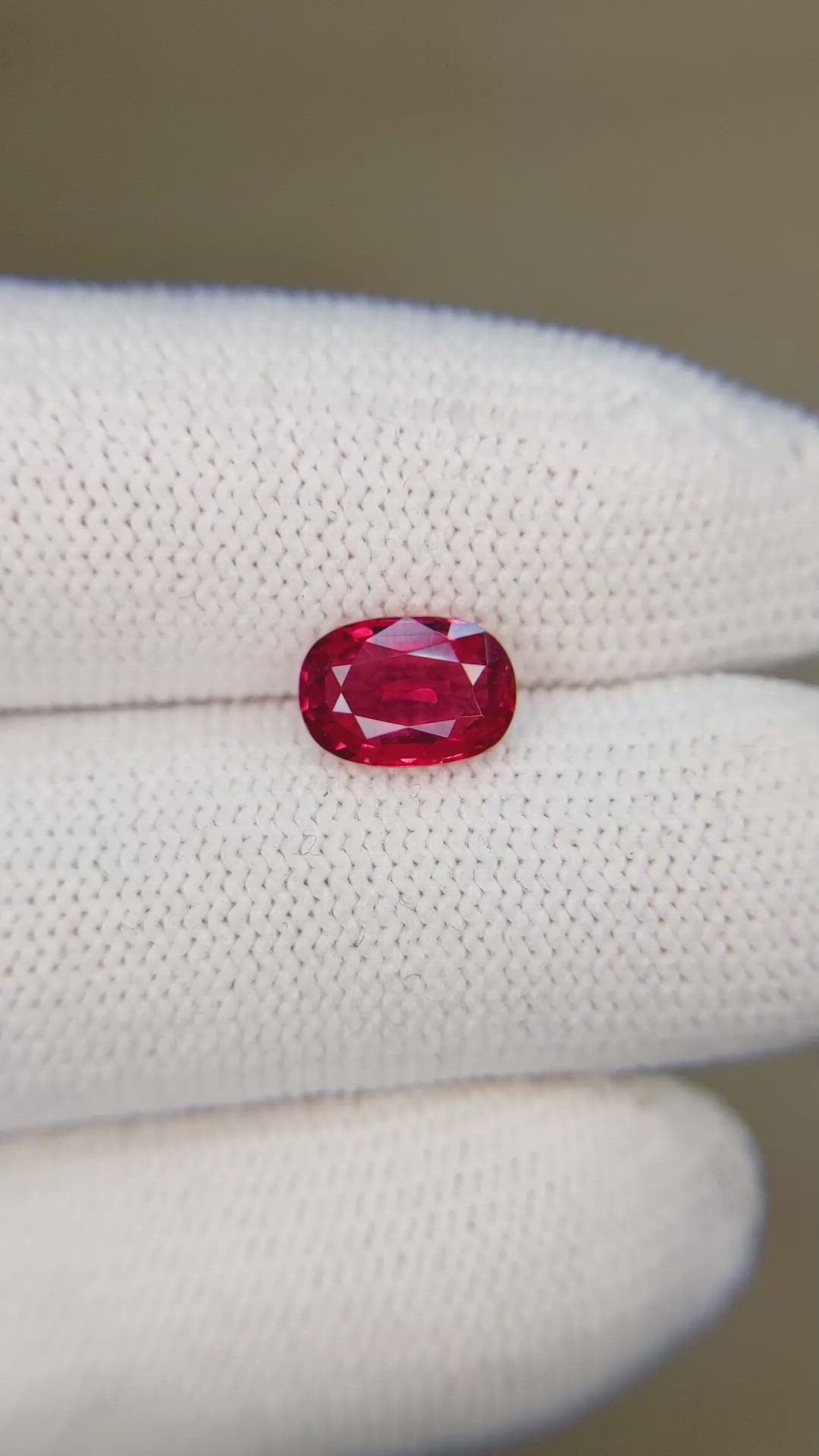 1.46 Ct. Pinkish Red Ruby from Mozambique Size Video