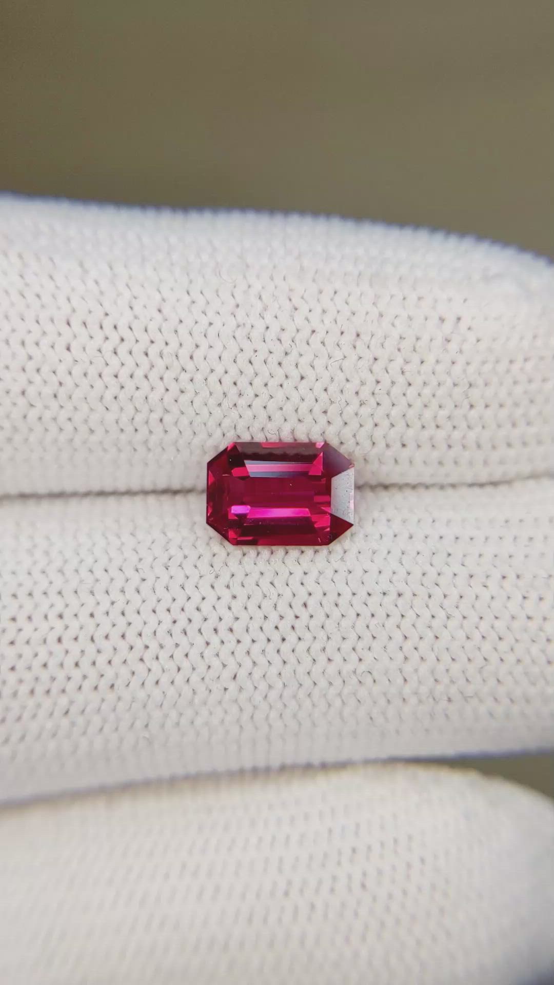 1.51 Ct. Pinkish Red Ruby from Mozambique Size Video