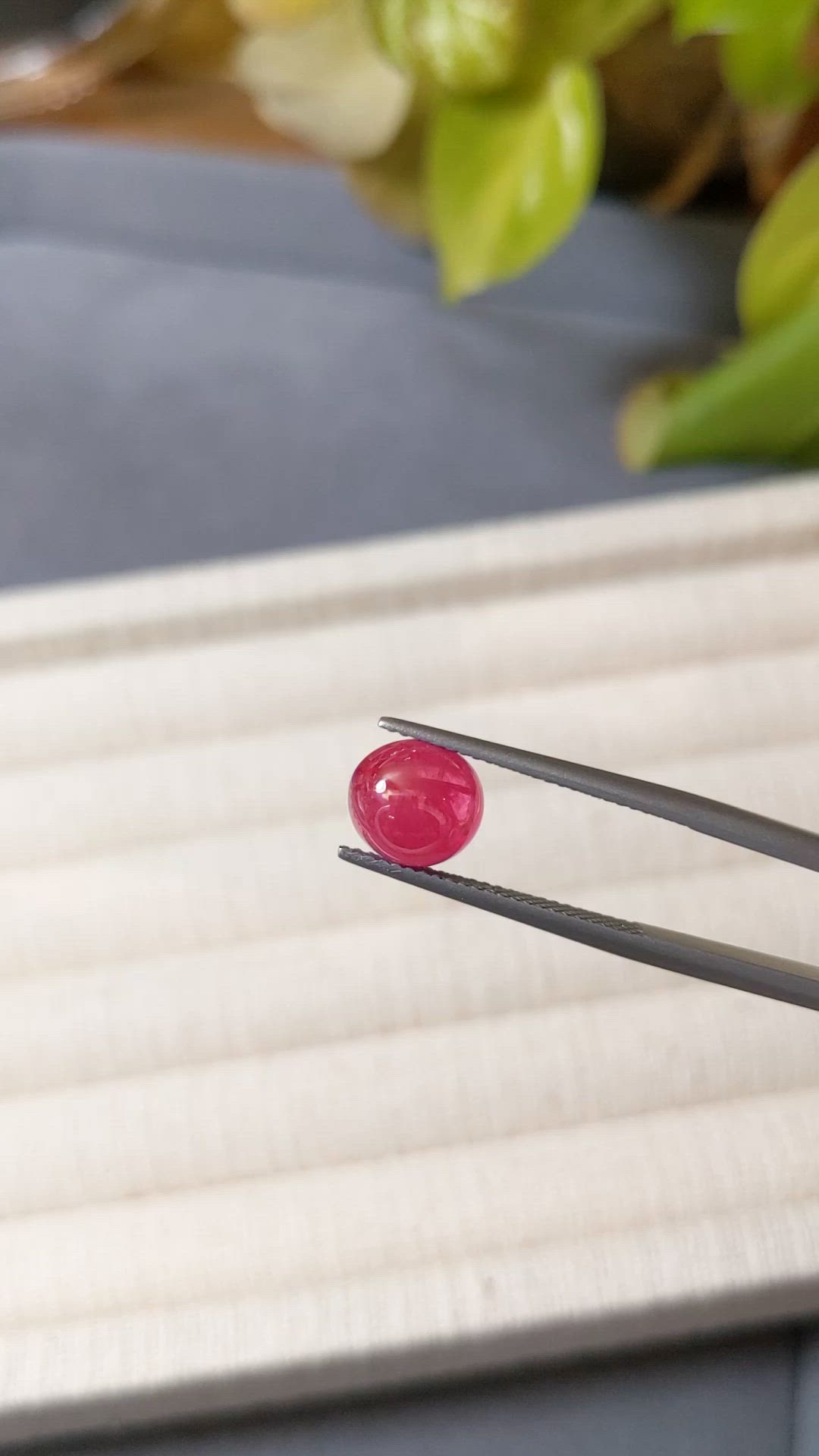 3.19 Ct. Pinkish Red Cabochon Ruby from Mozambique Size Video