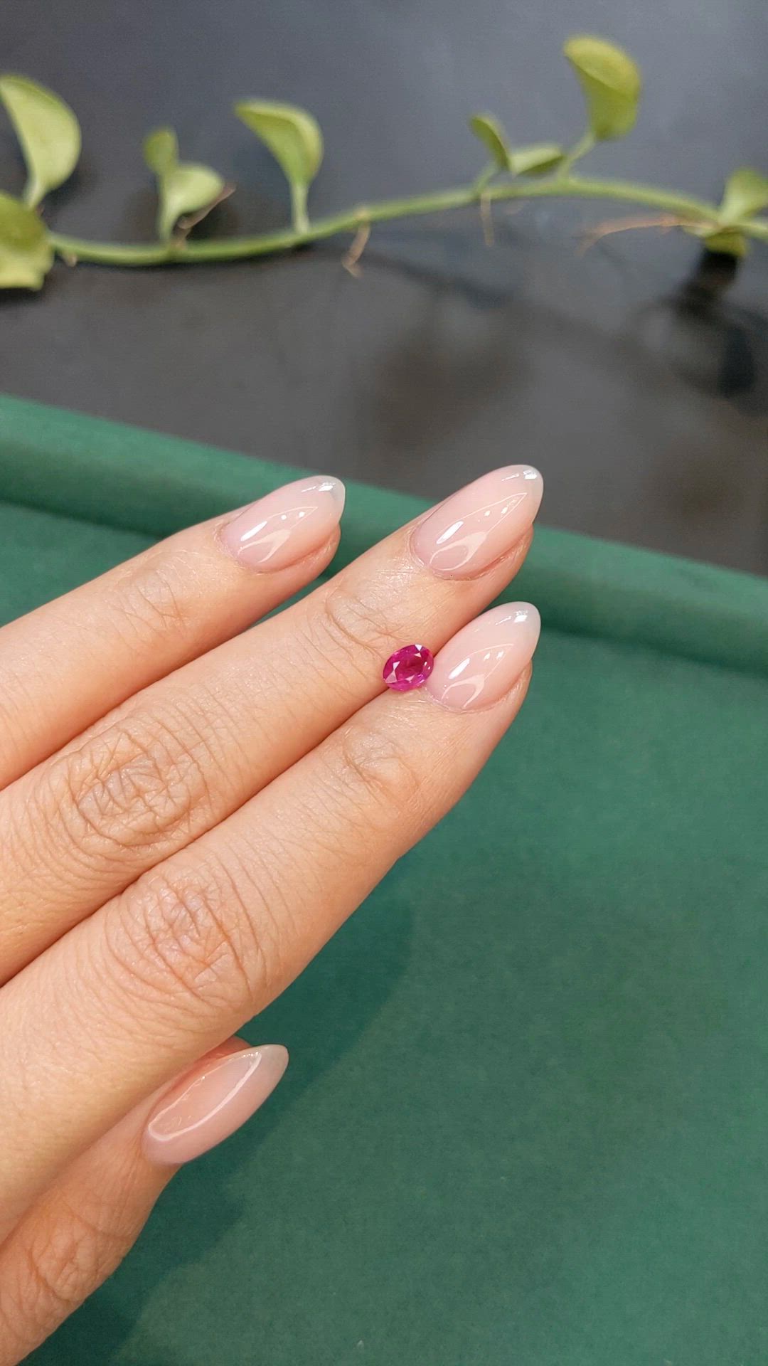 0.54 Ct. Purplish Red Ruby from Burma (Myanmar) Size Video