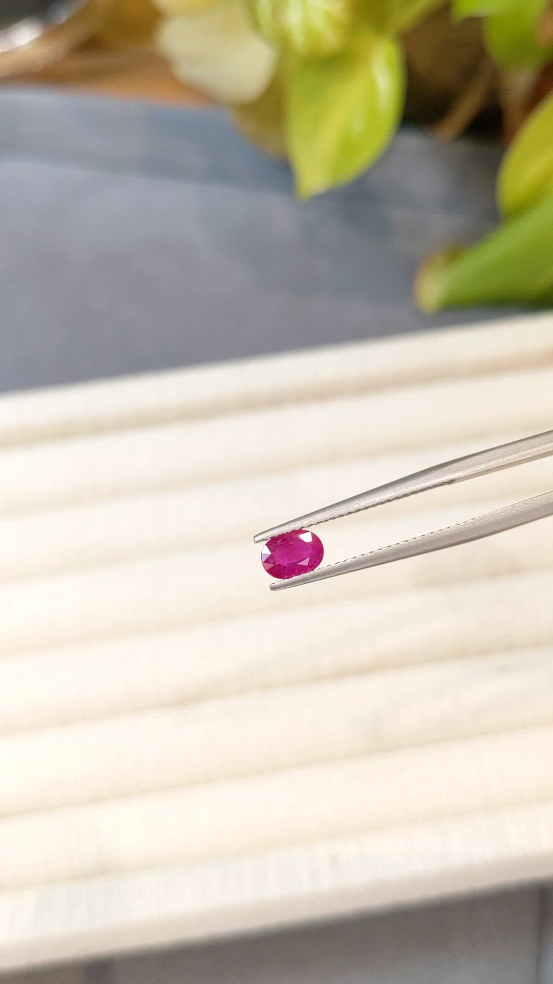 0.54 Ct. Purplish Red Ruby from Burma (Myanmar) Size Video