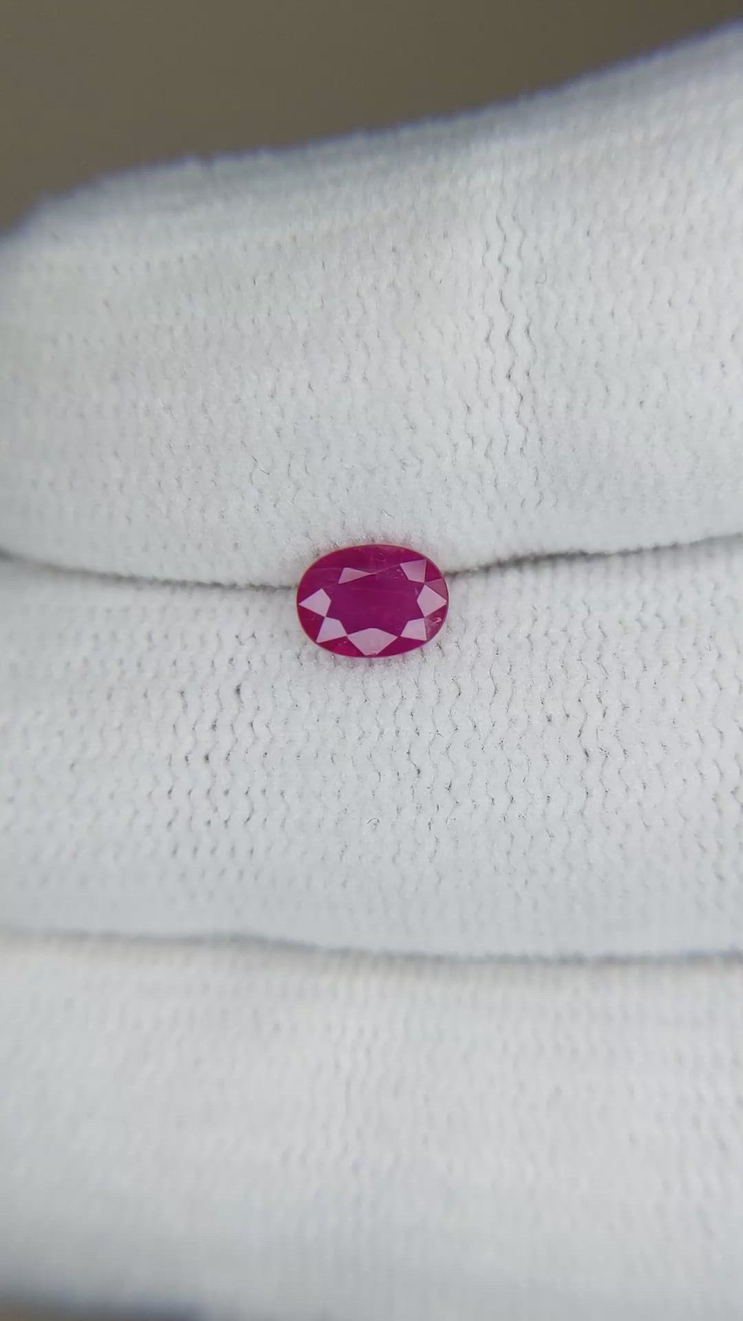 0.54 Ct. Purplish Red Ruby from Burma (Myanmar) Size Video