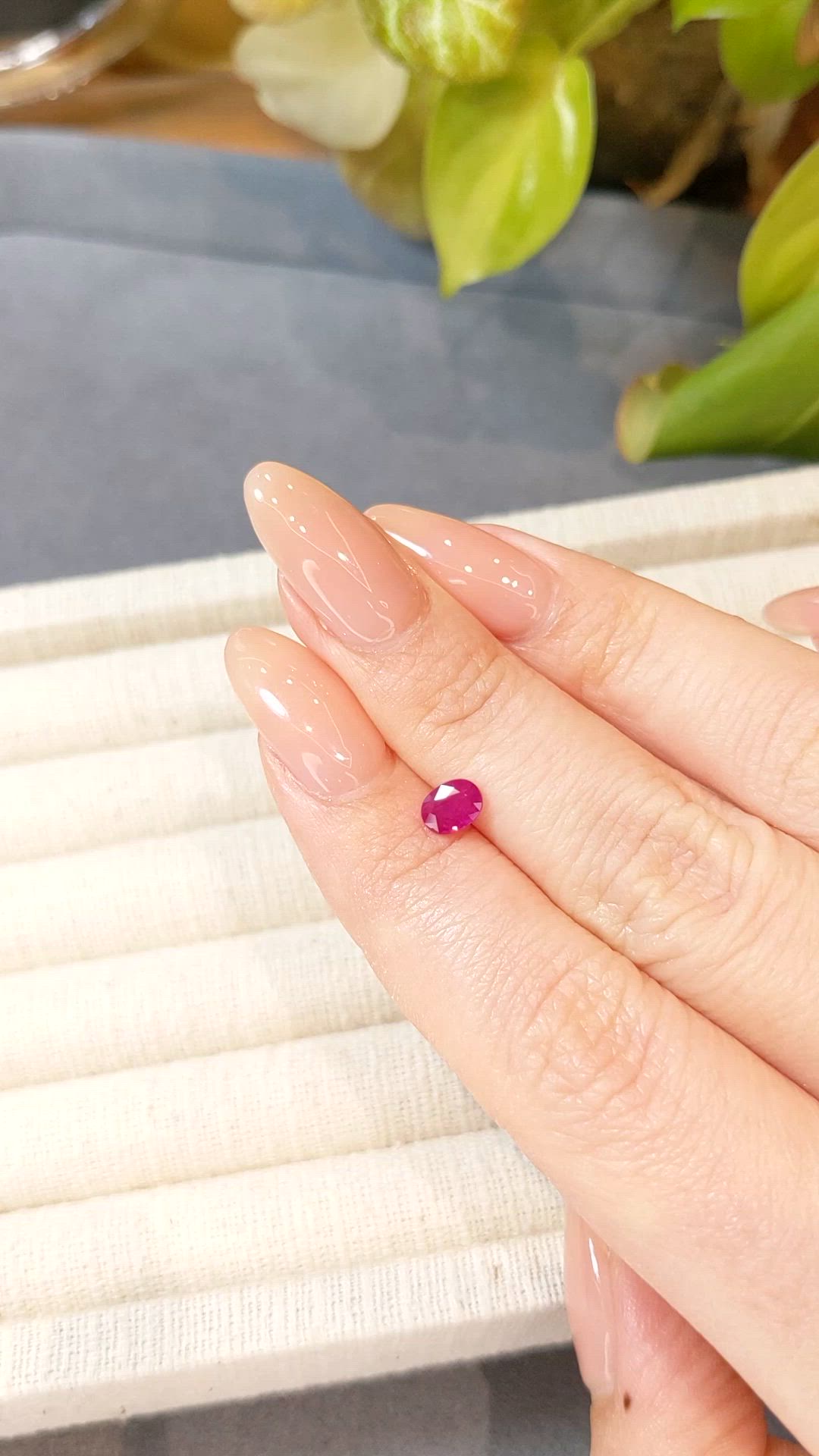 0.54 Ct. Purplish Red Ruby from Burma (Myanmar) Size Video