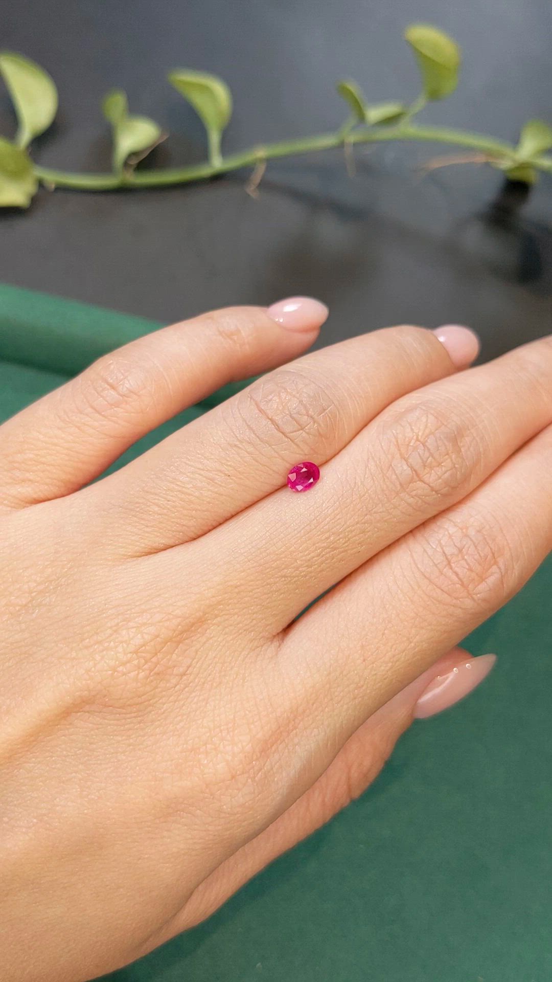 0.33 Ct. Pinkish Red Ruby from Burma (Myanmar) Size Video