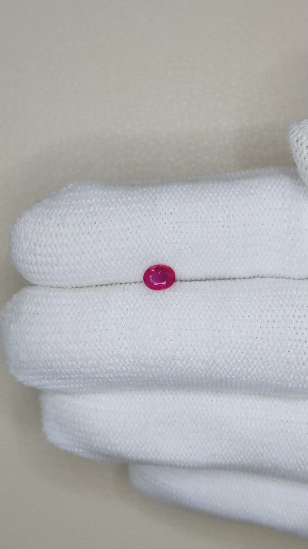 0.33 Ct. Pinkish Red Ruby from Burma (Myanmar) Size Video