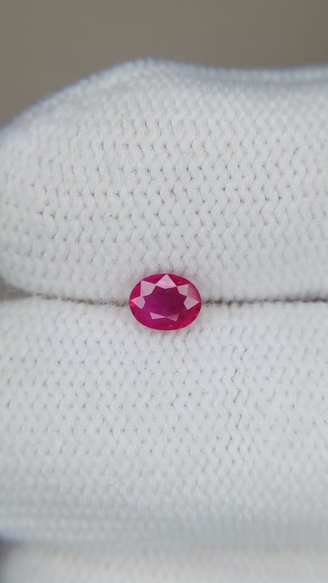 0.33 Ct. Pinkish Red Ruby from Burma (Myanmar) Size Video