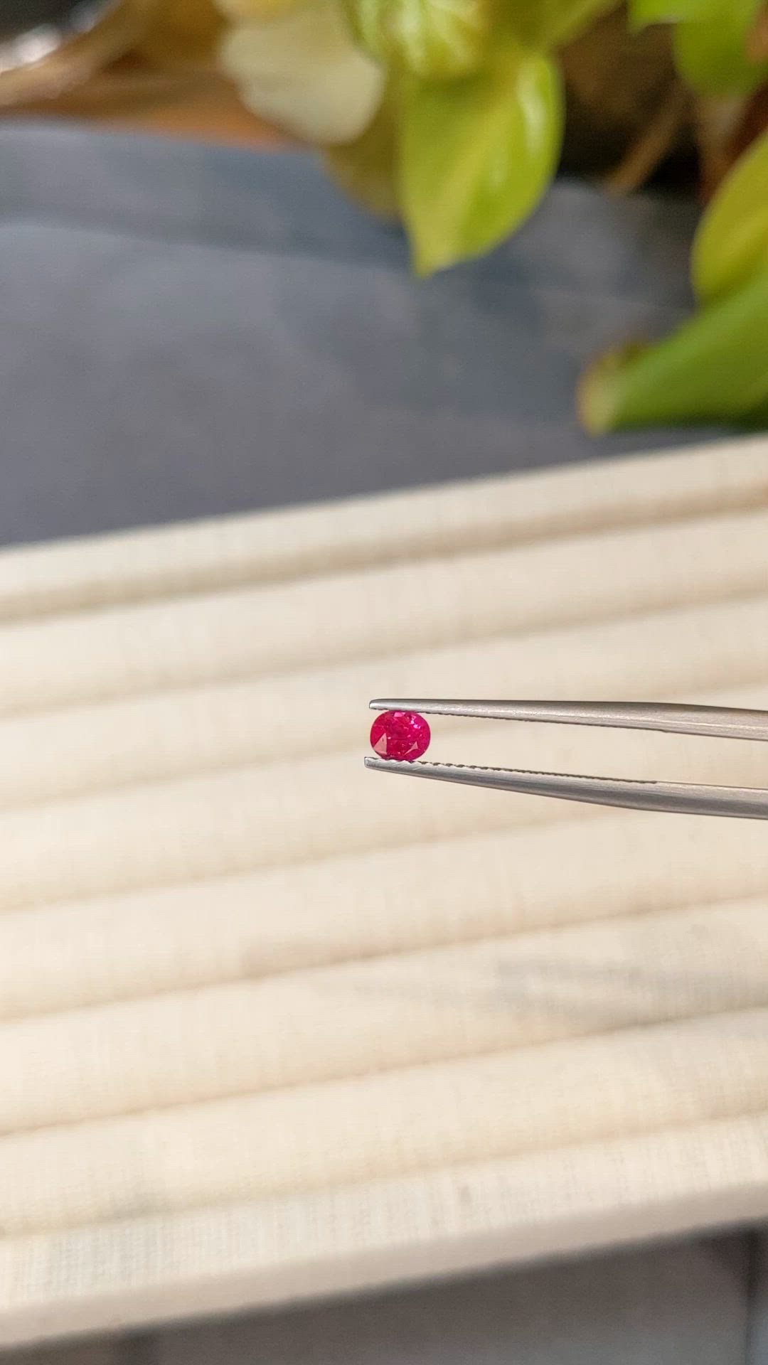 0.38 Ct. Pinkish Red Ruby from Burma (Myanmar) Size Video