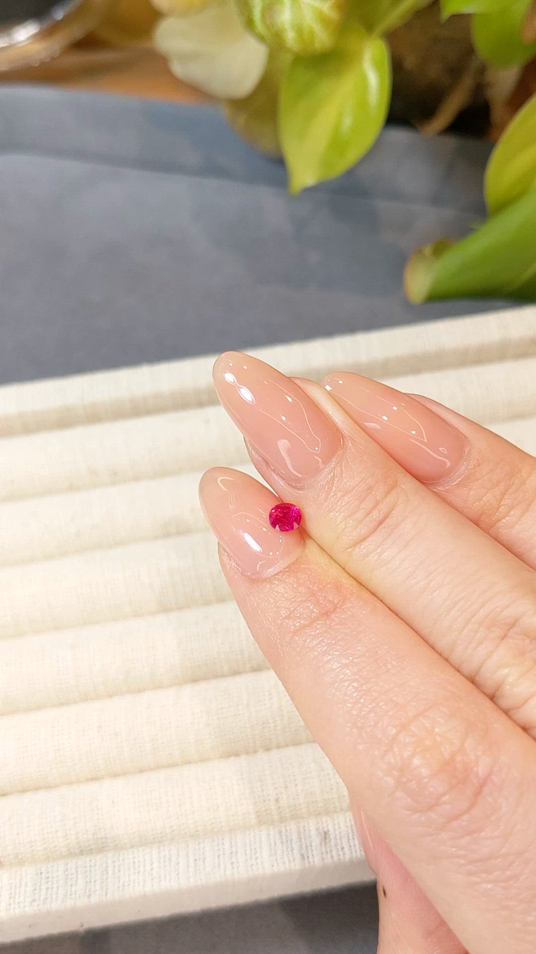 0.38 Ct. Pinkish Red Ruby from Burma (Myanmar) Size Video