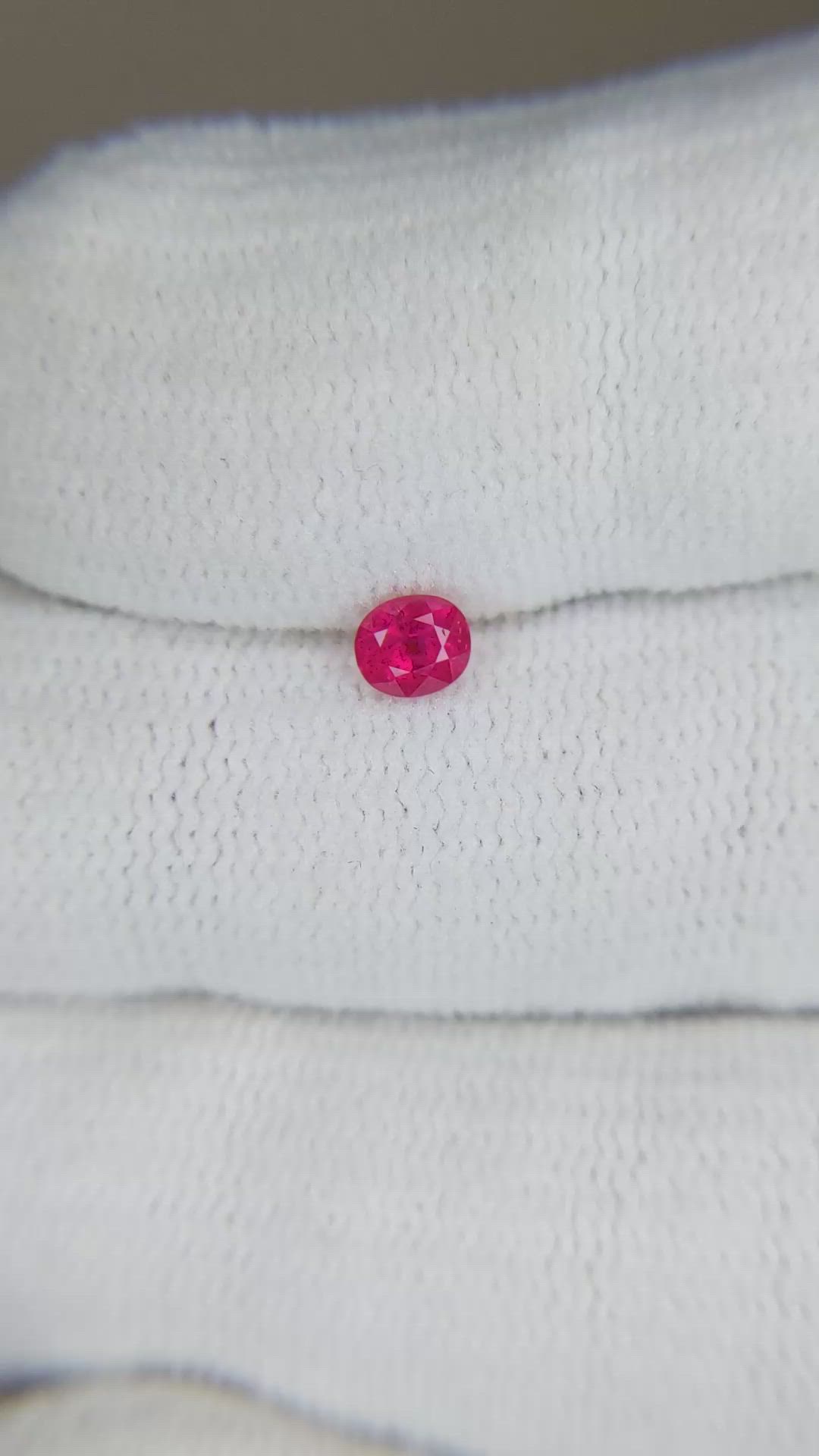 0.38 Ct. Pinkish Red Ruby from Burma (Myanmar) Size Video