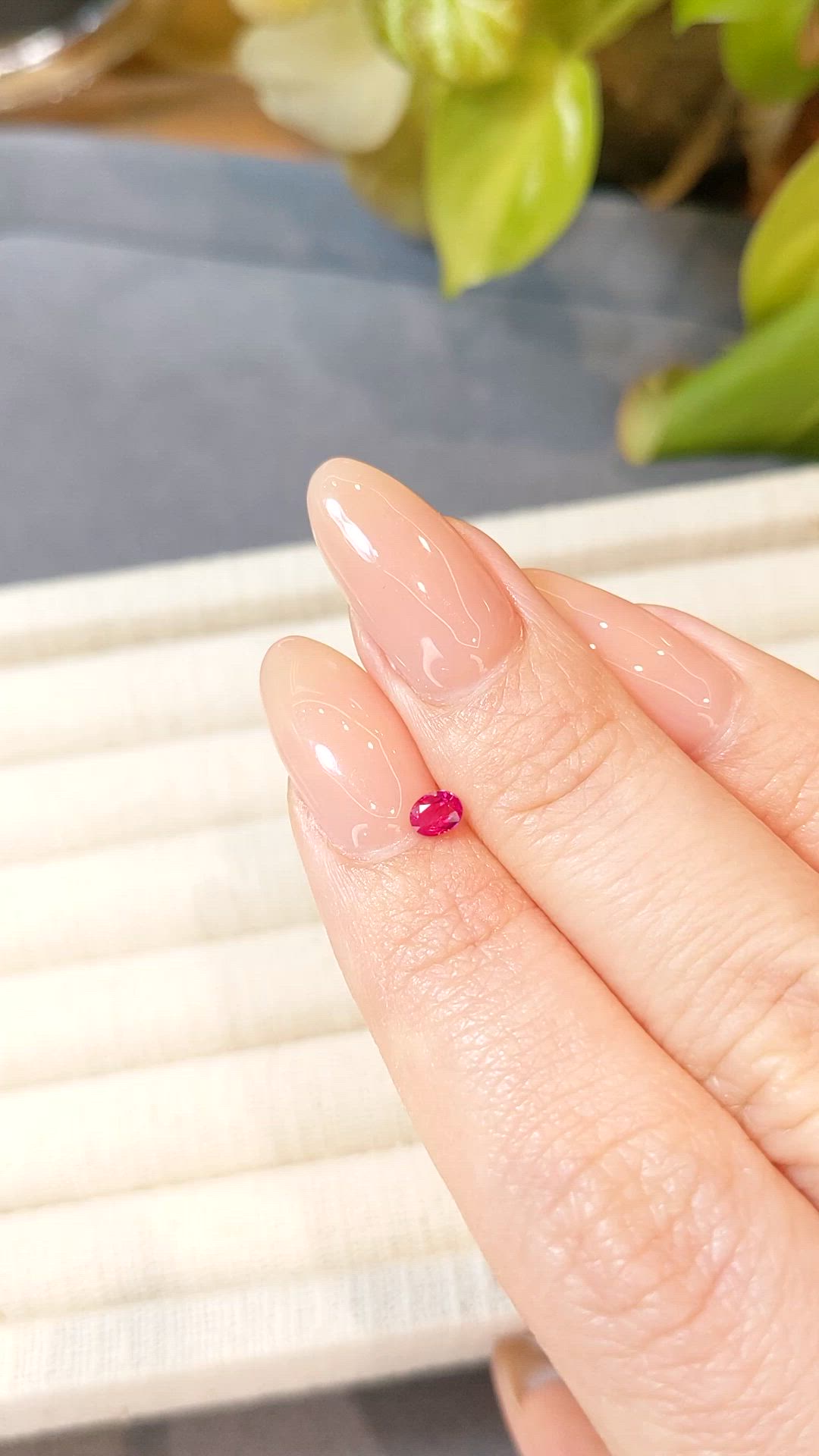 0.23 Ct. Pinkish Red Ruby from Burma (Myanmar) Size Video